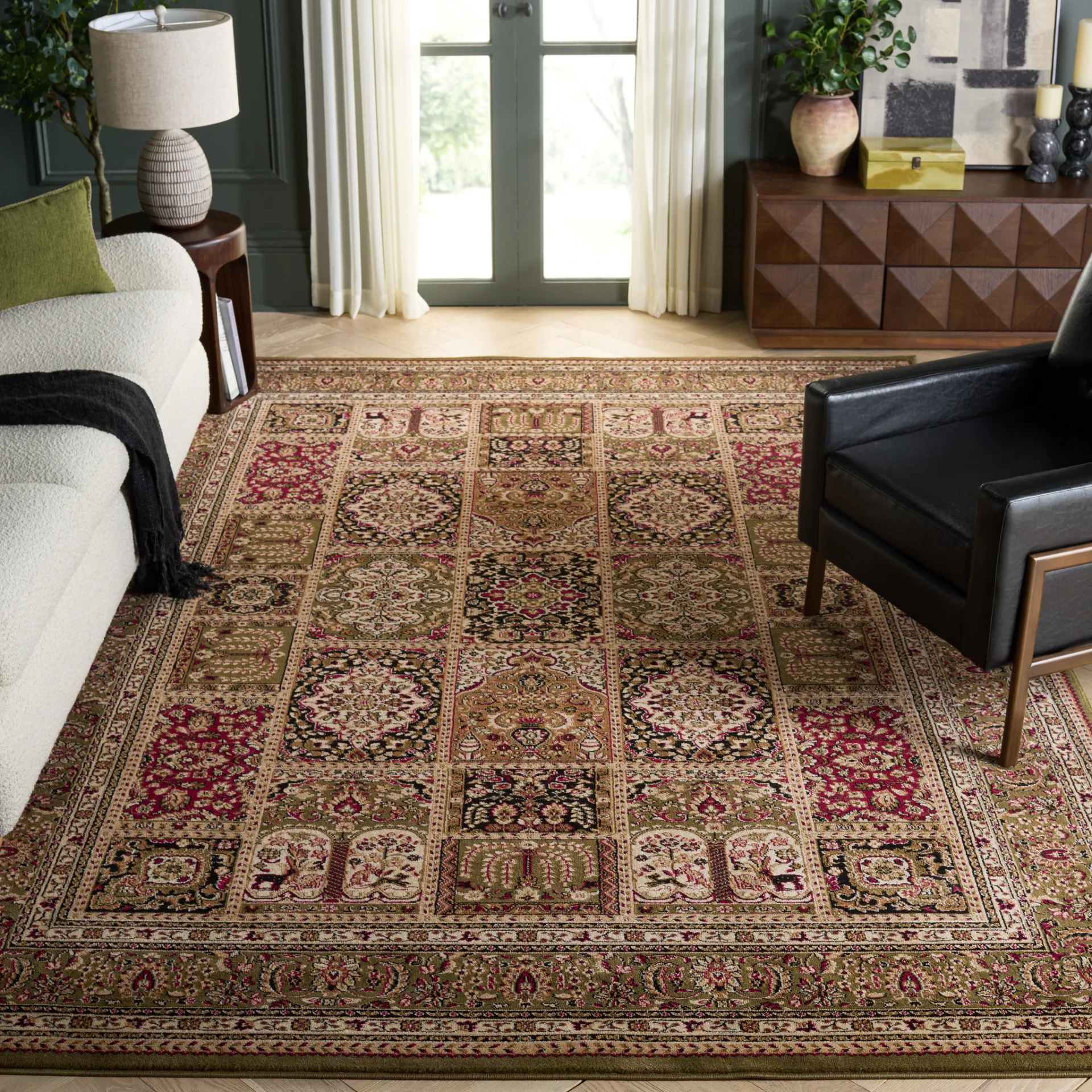 Lyndhurst Panel Rug in Multicolor / Green