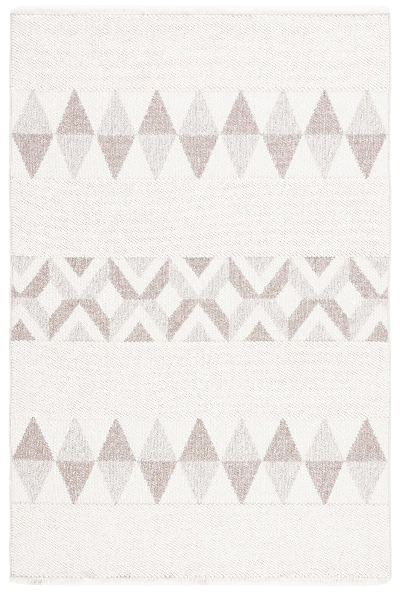 Lotus Banded Chevron Rug in Ivory / Beige