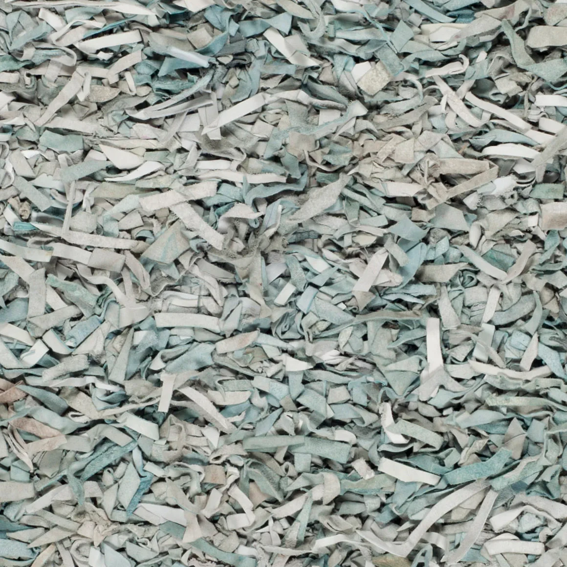 Leather Shag Solid Rug in Light Blue