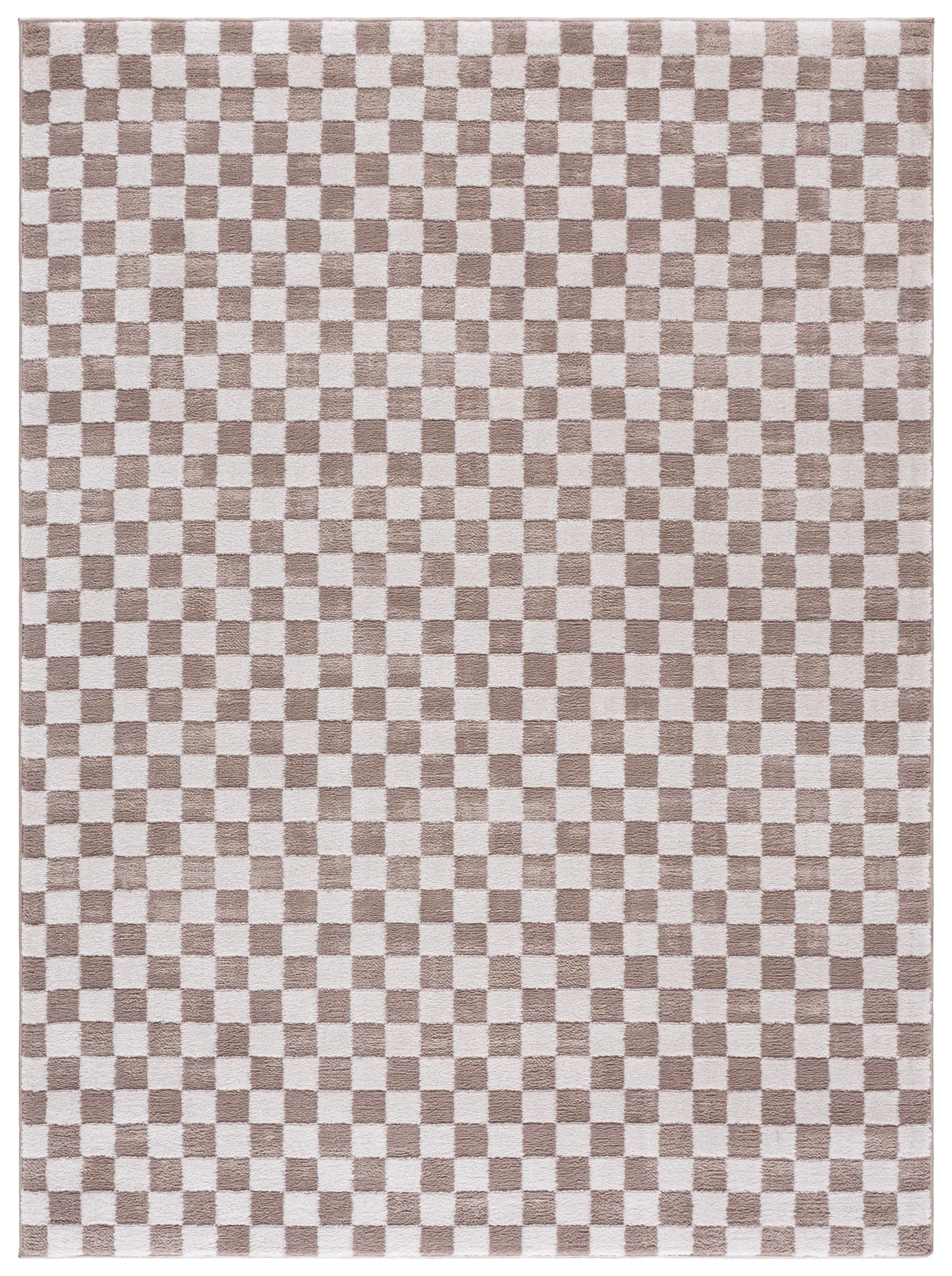 Lunara Checkerboard Rug in Light Beige / Ivory