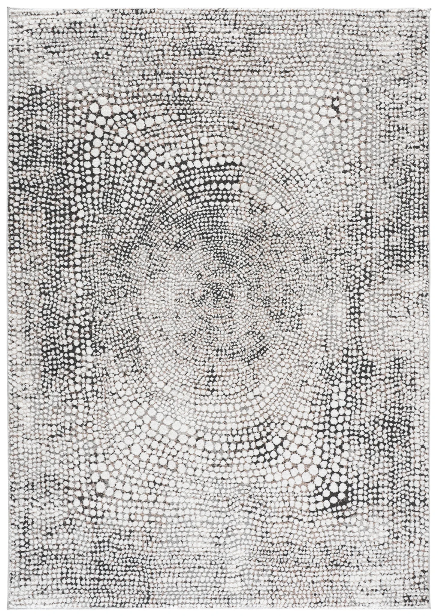 Lunara Pebble Mosaic Rug in Charcoal / Ivory