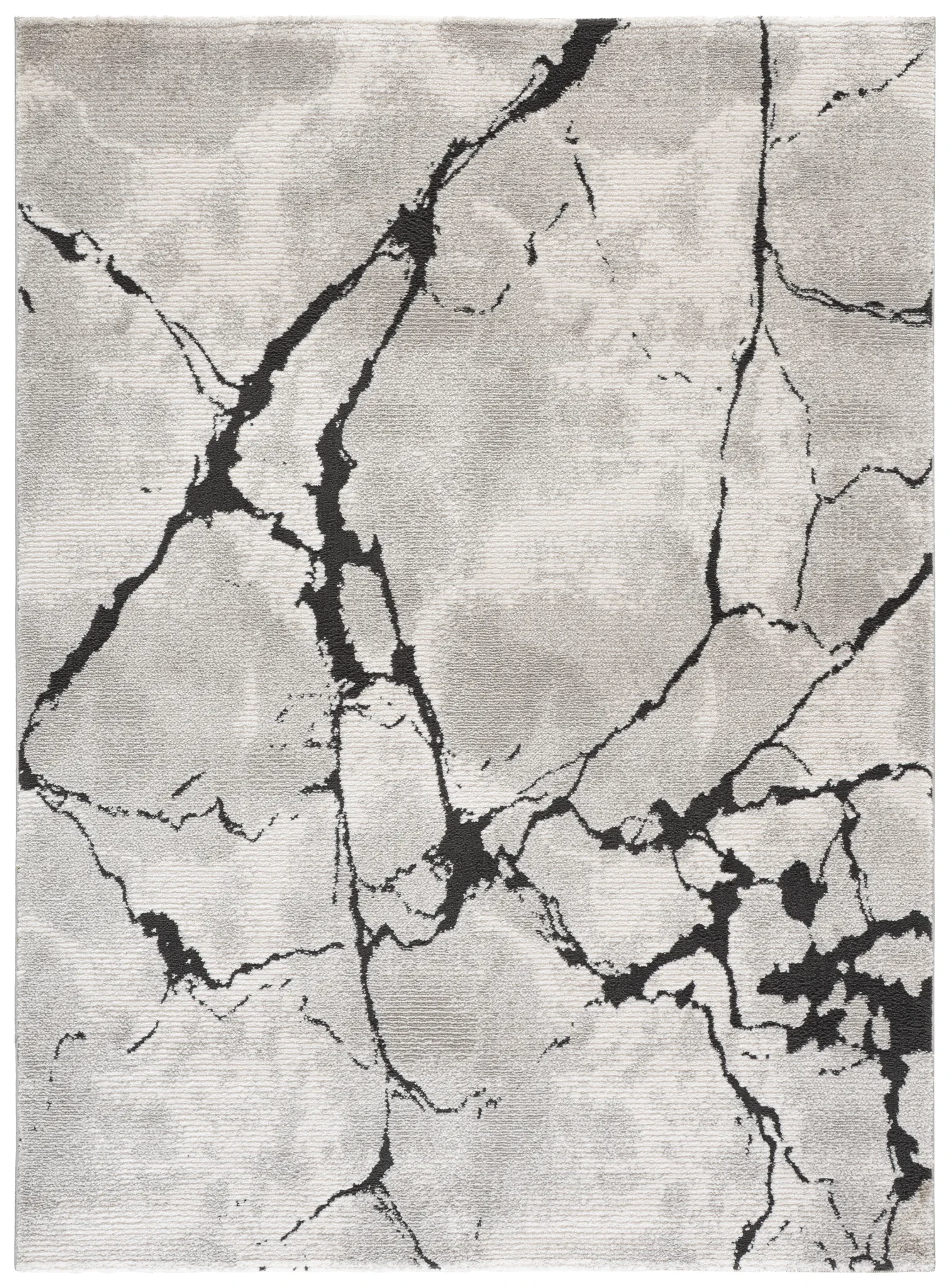 Lunara Modern Marble Rug in Ivory / Charcoal