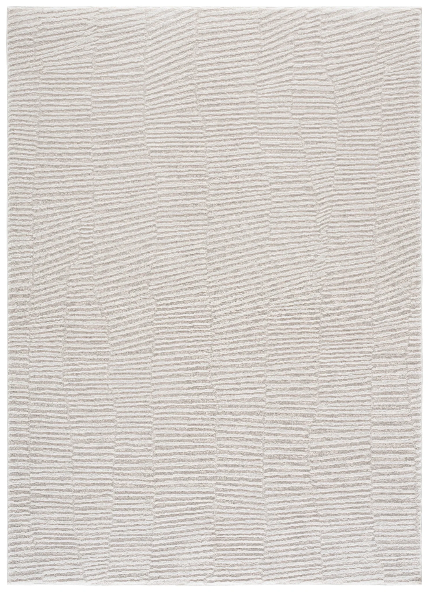 Lunara Modern Ribbed Rug in Ivory