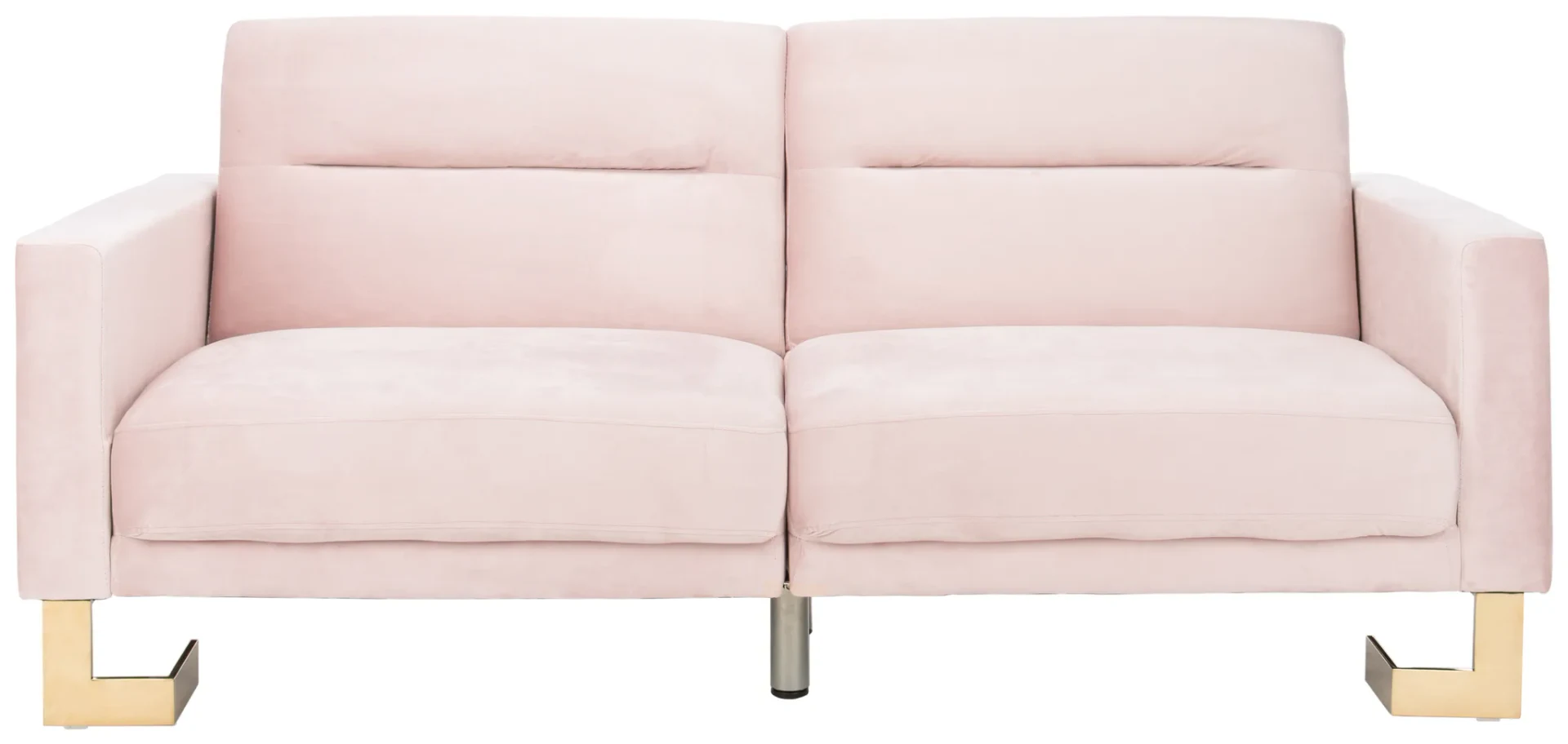 Tribeca Foldable Futon Bed in Blush / Brass