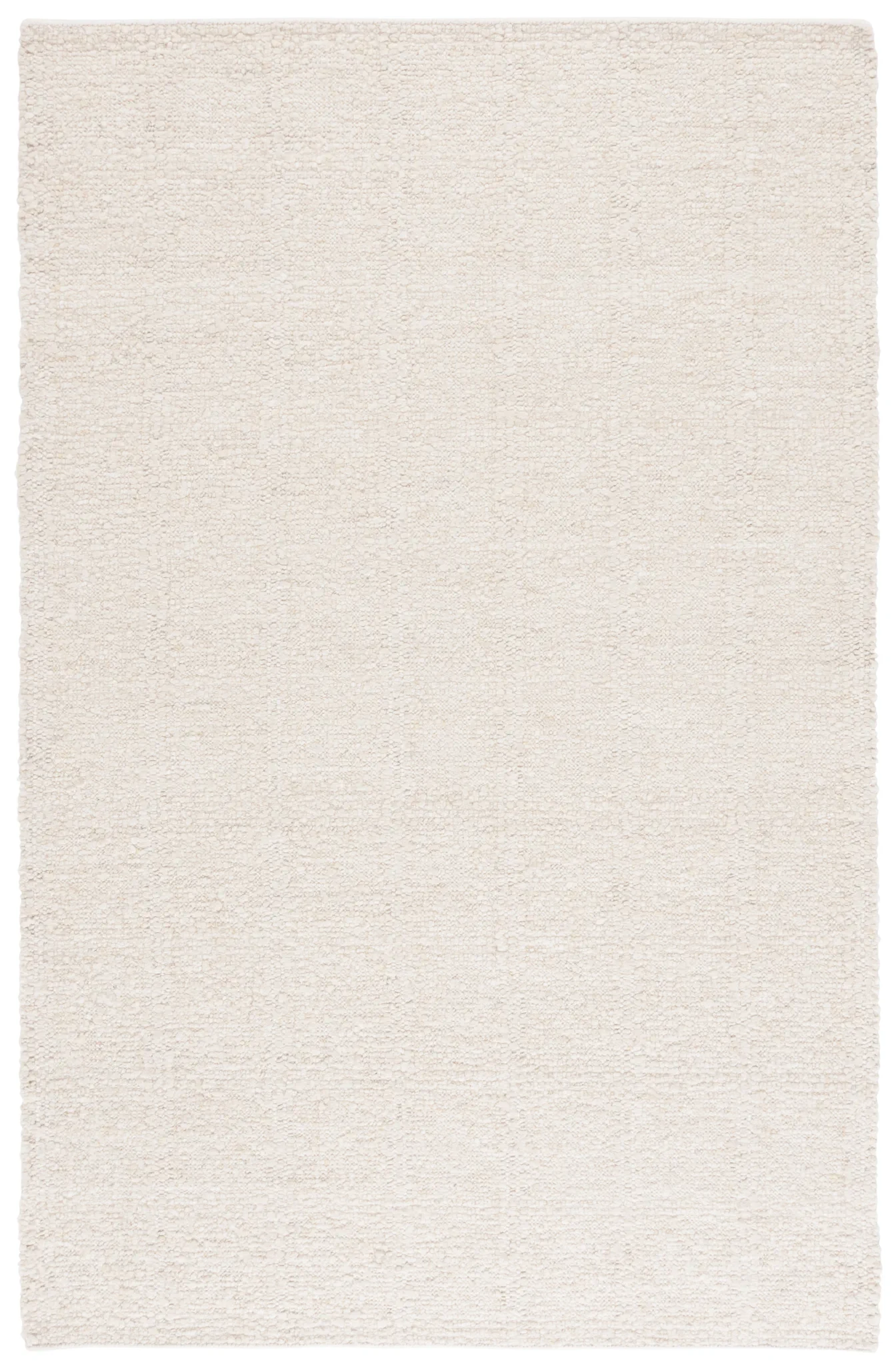 Manhattan Ribbed Solid Hand-Woven Wool Rug in Ivory