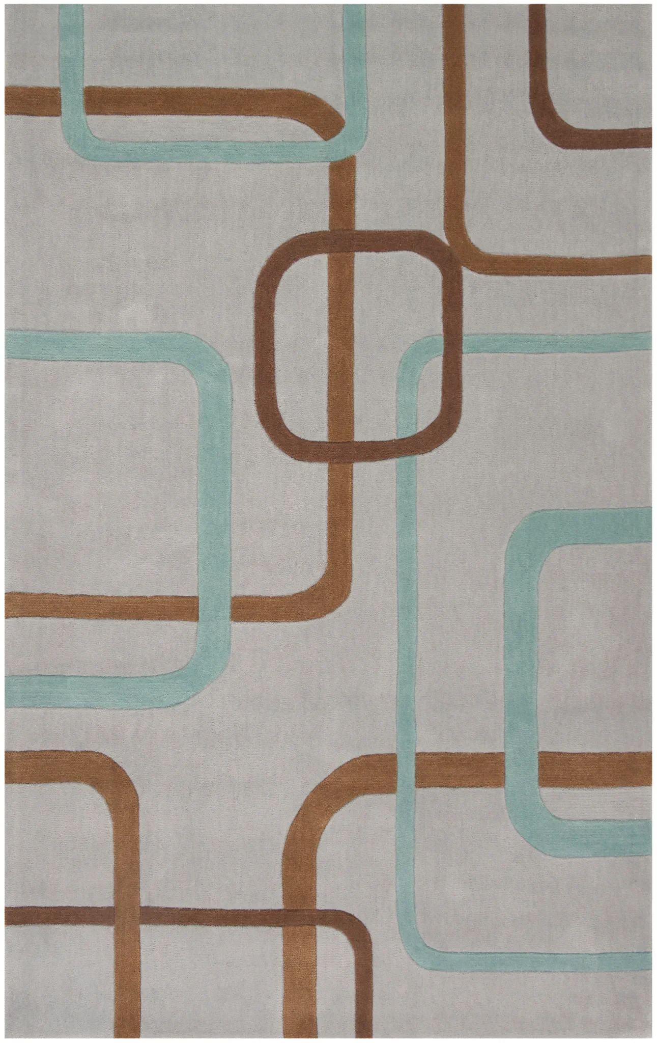 Modern Art Interlocking Loops Hand-Tufted Rug in Multicolor