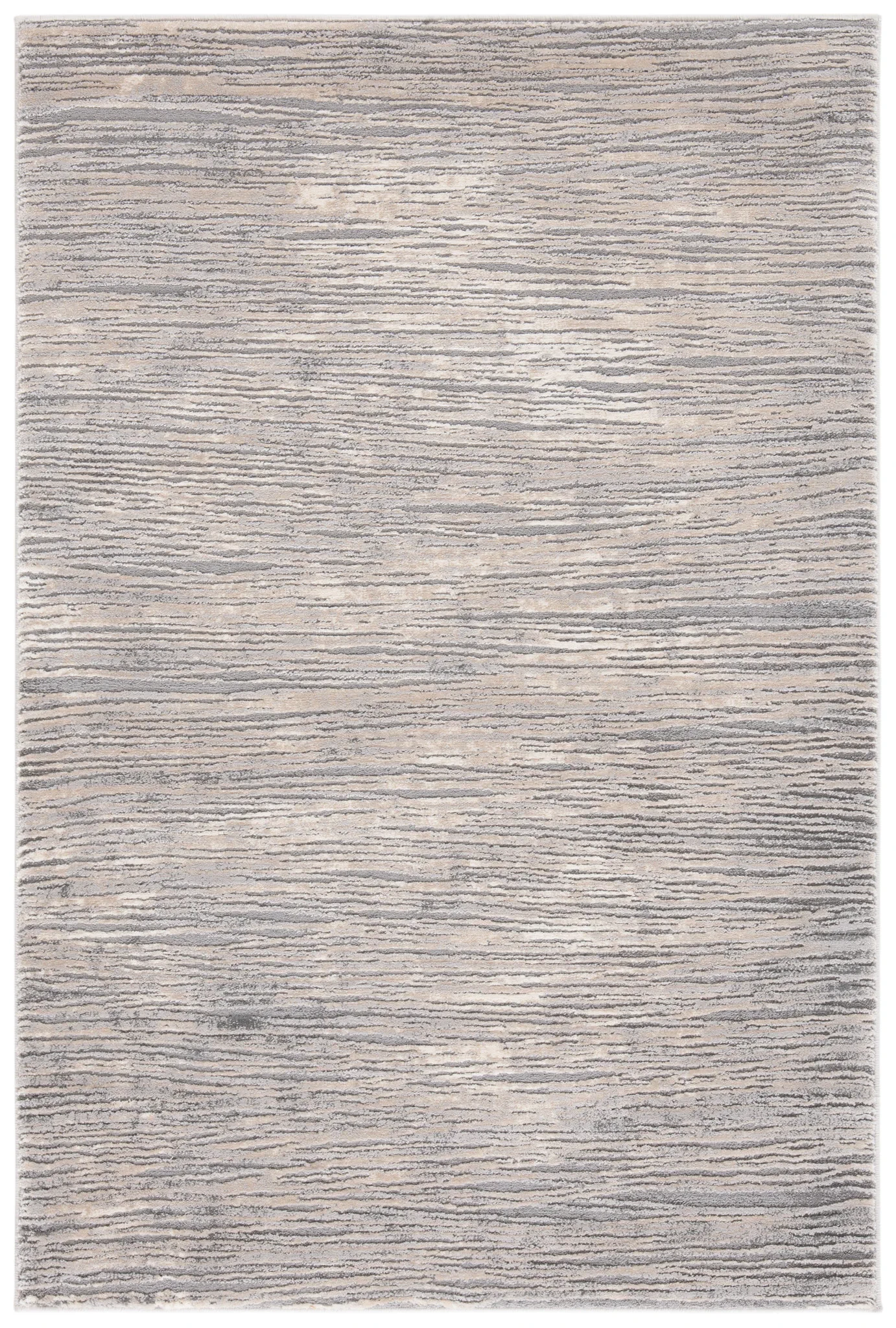 Meadow Linear Stripe Rug in Ivory / Gray