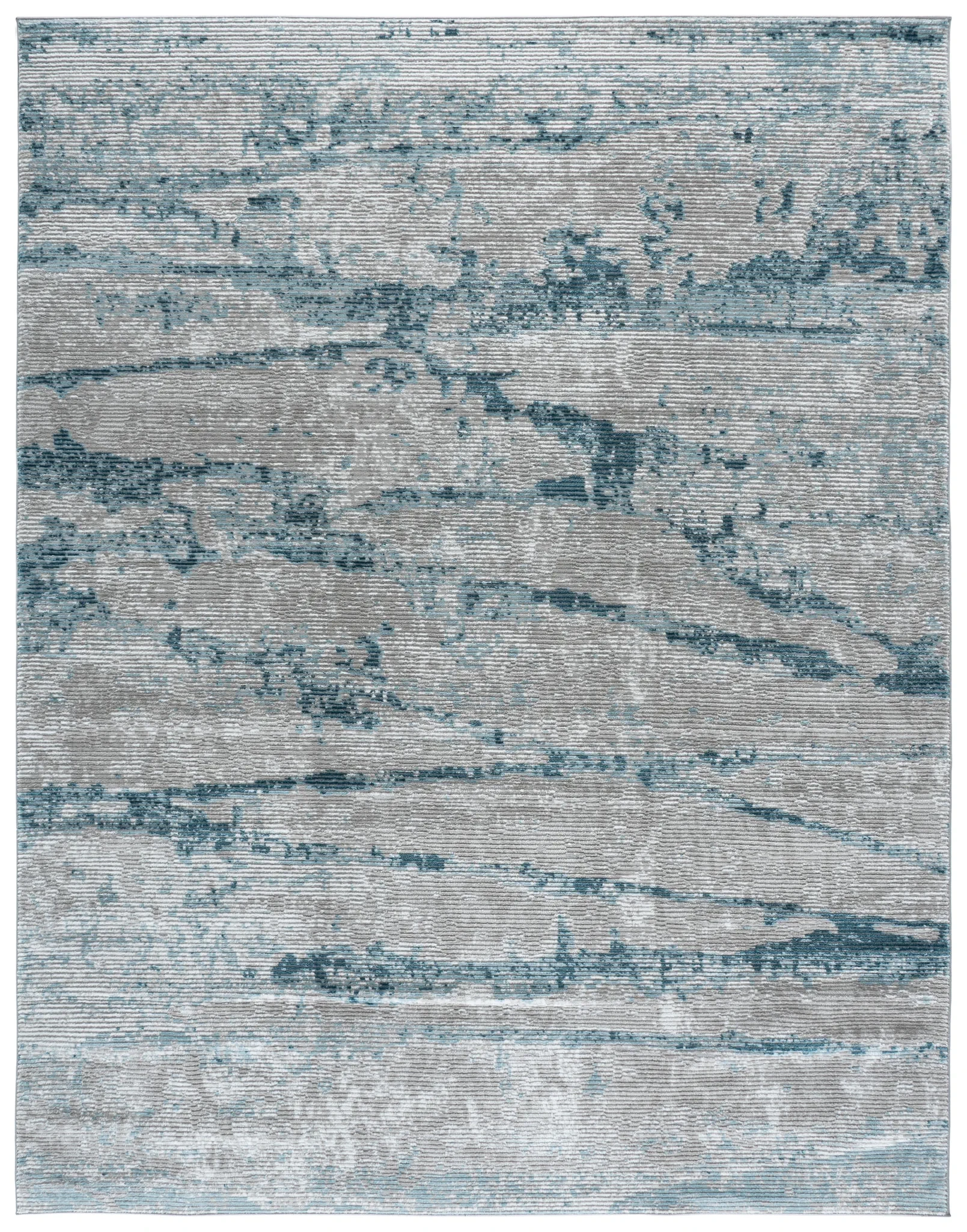 Meadow Abstract Landscape Rug in Light Gray / Blue