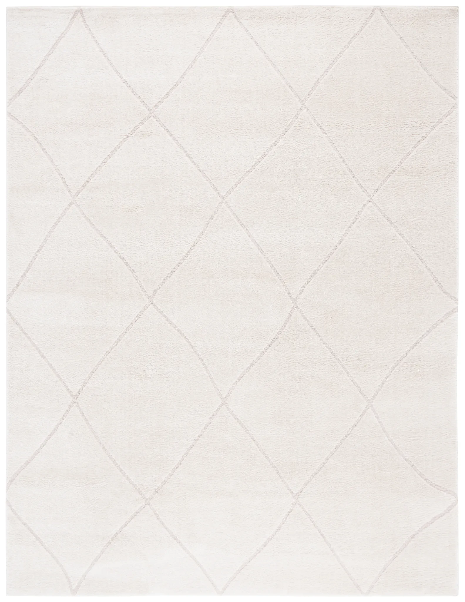 Melody Carved Diamond Rug in Ivory / Beige