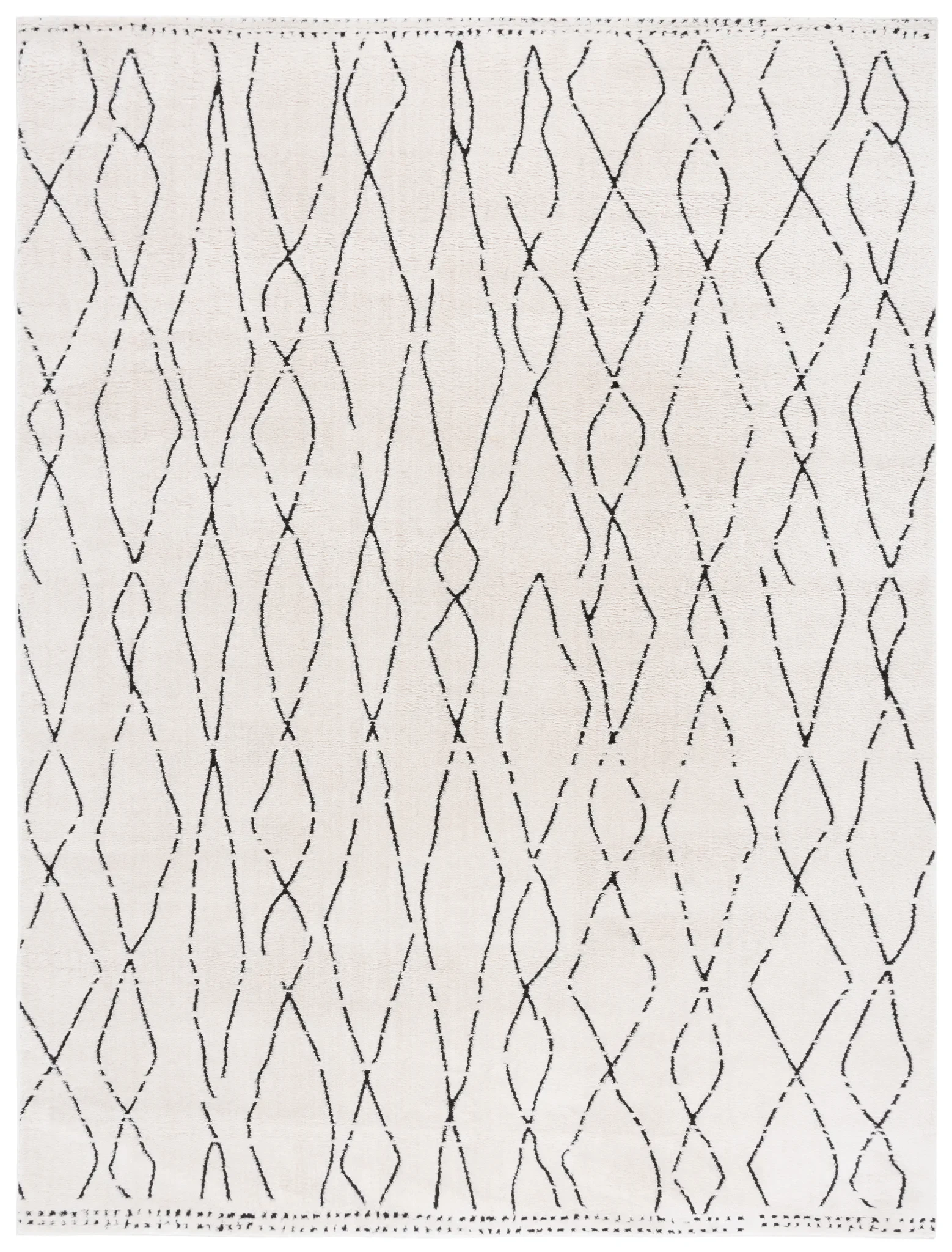 Melody Tulum Diamond Rug in Ivory / Black