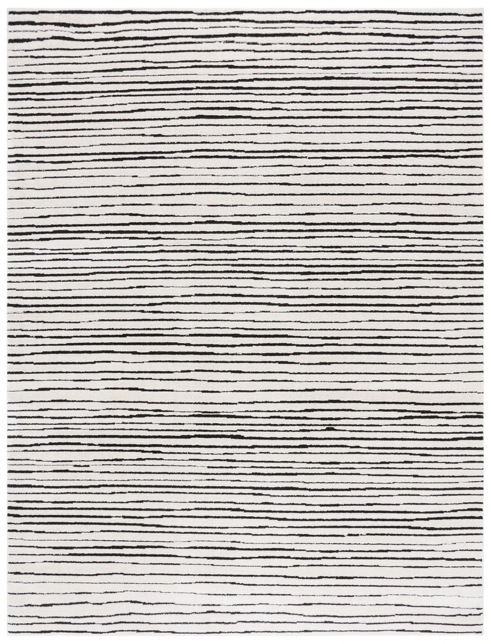 Melody Broken Stripe Rug in Ivory / Black