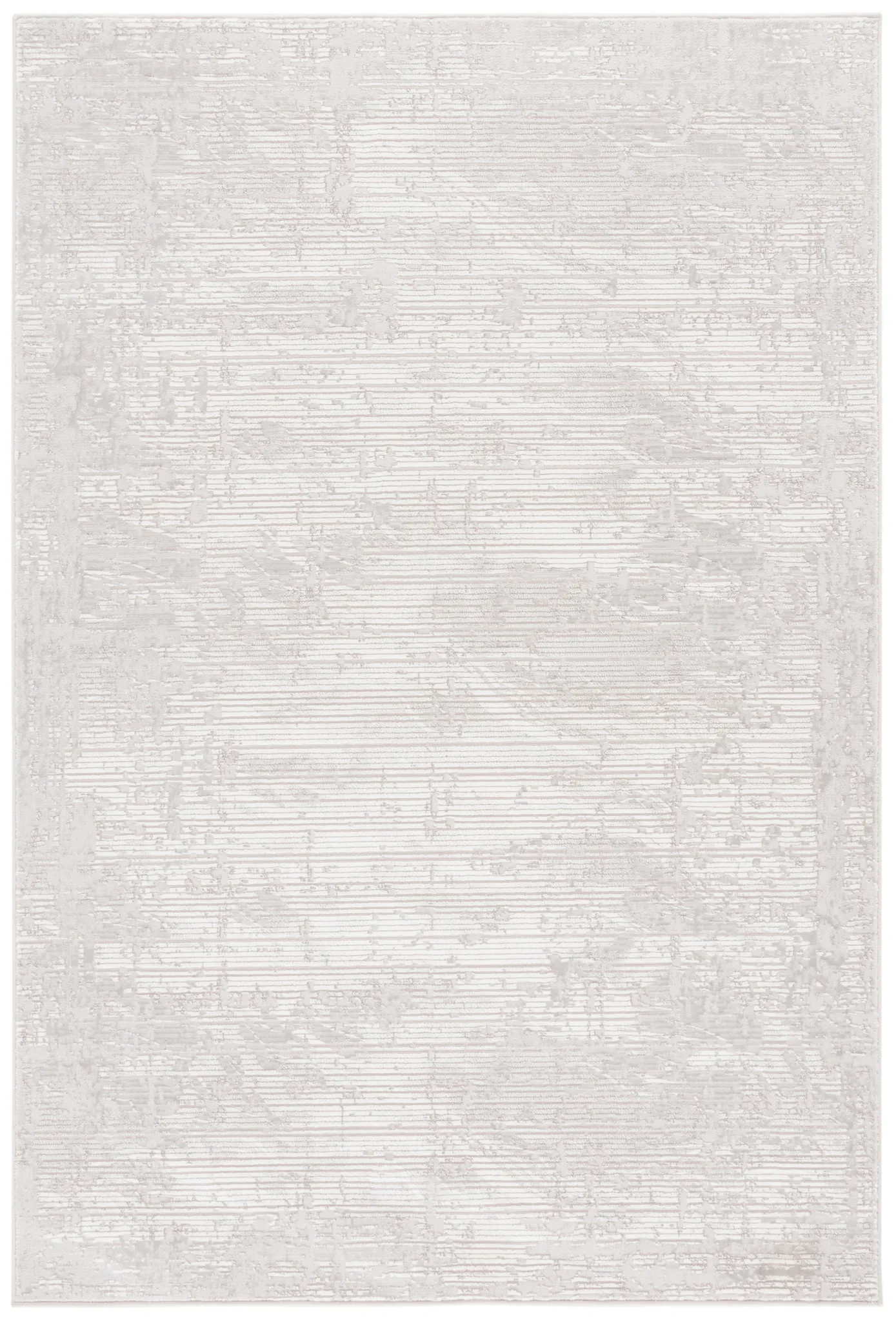 Memphis Distressed Linear Rug in Gray / Ivory