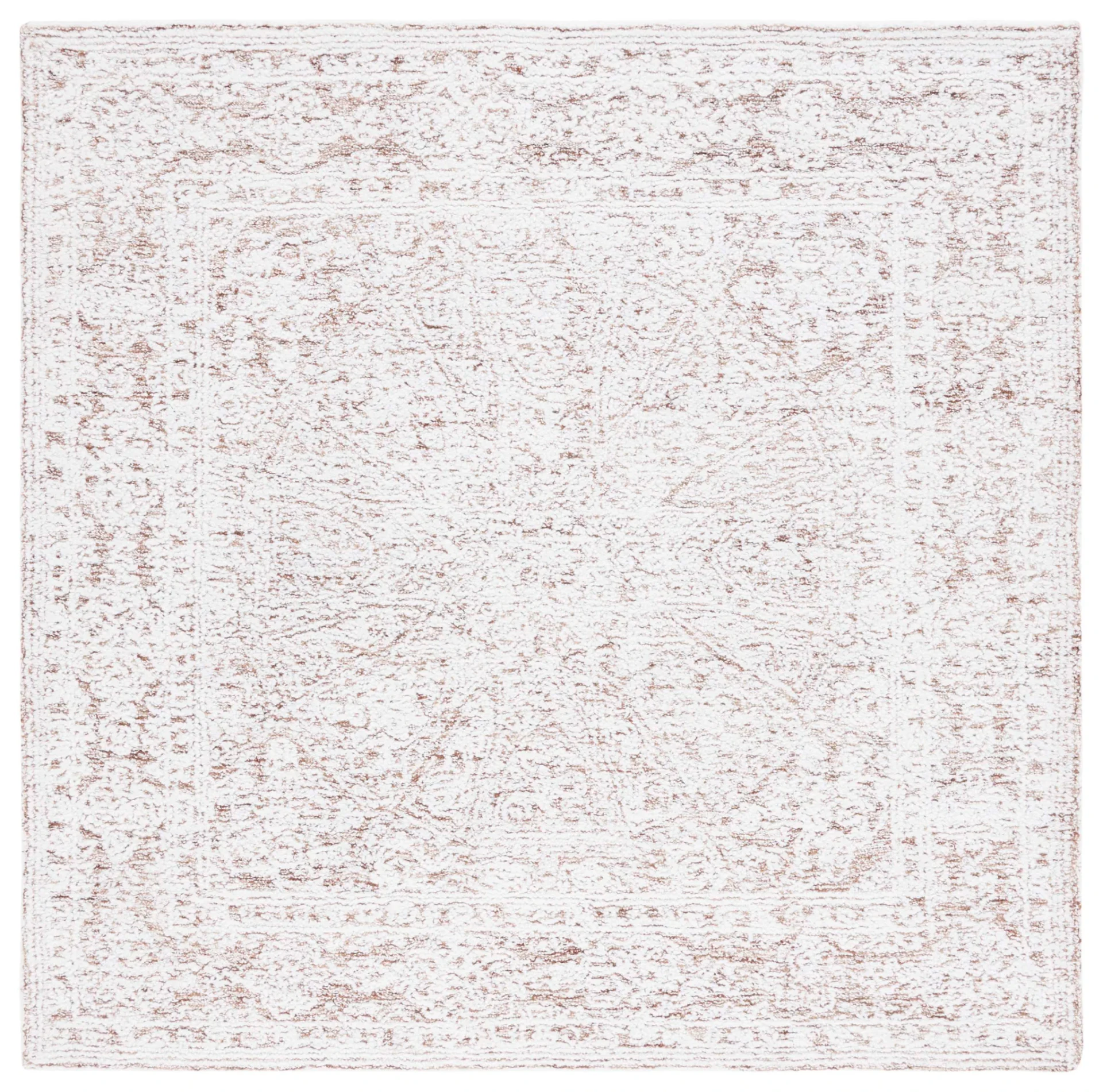 Metro Erased Medallion Hand-Tufted Wool Blend Rug in Ivory / Beige