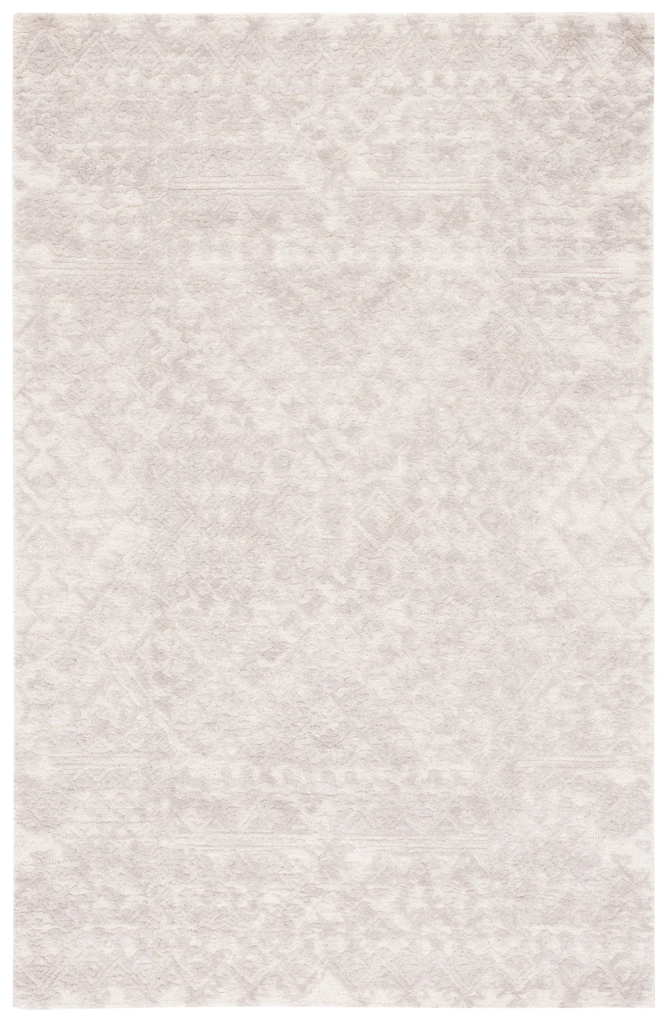 Metro Faded Medallion Hand-Tufted Wool Rug in Ivory / Gray