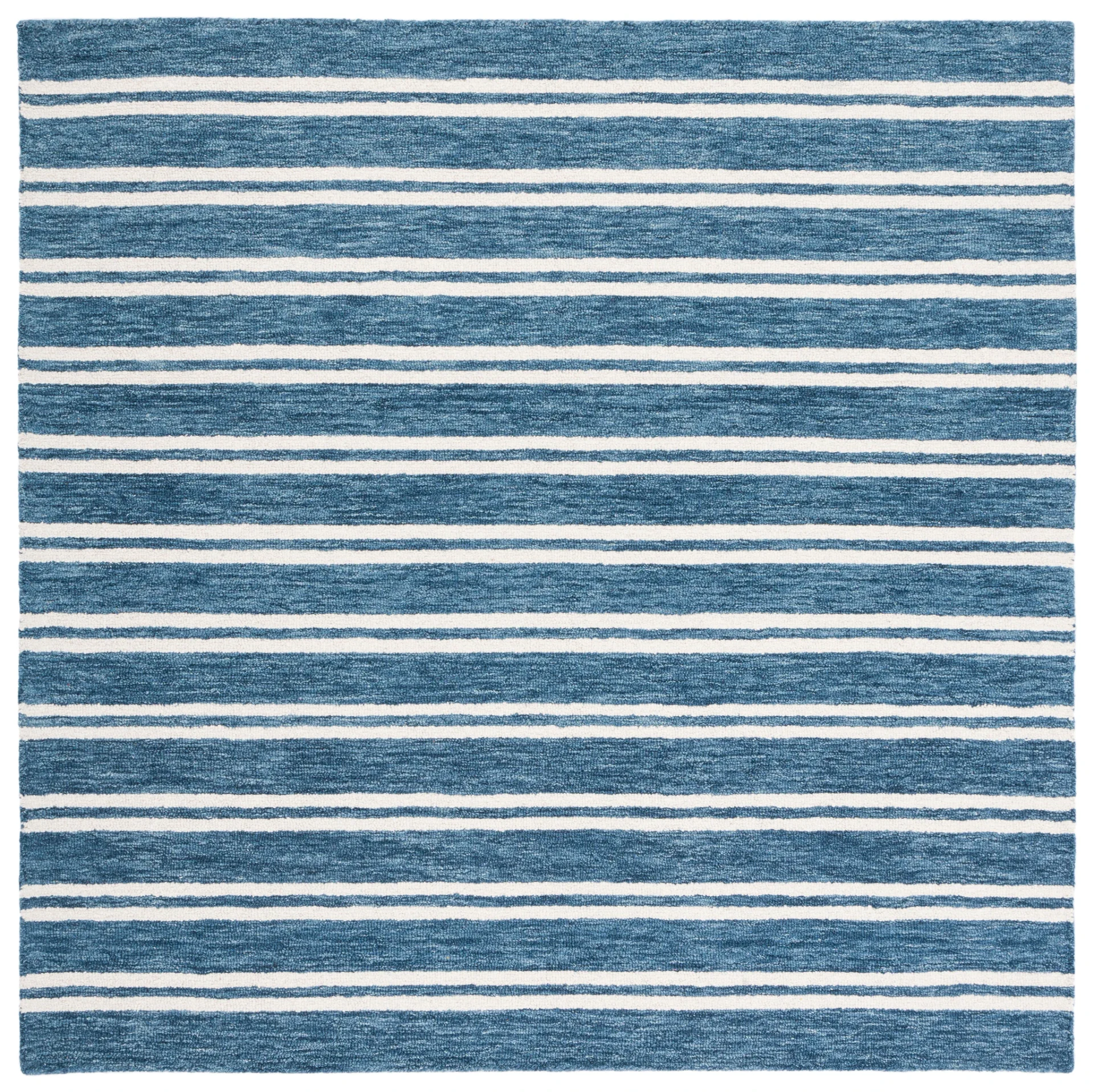 Metro Stripe Hand-Tufted Rug in Blue / Ivory