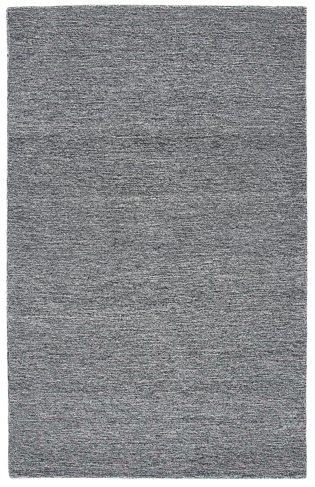 Metro Modern Heathered Solid Hand-Tufted Wool Rug in Black / Ivory