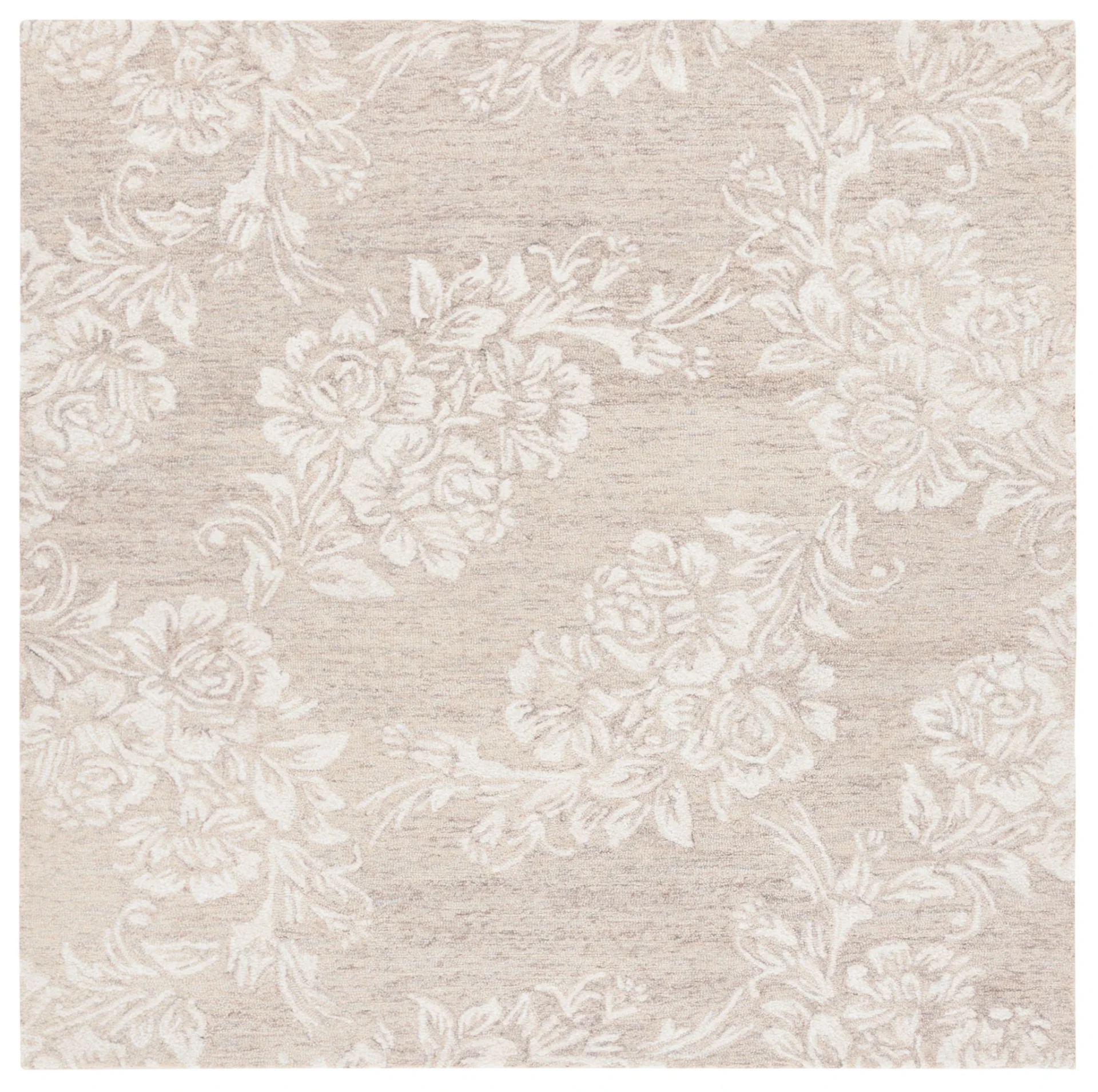 Metro Floral Bouquet Hand-Tufted Rug in Beige / Ivory