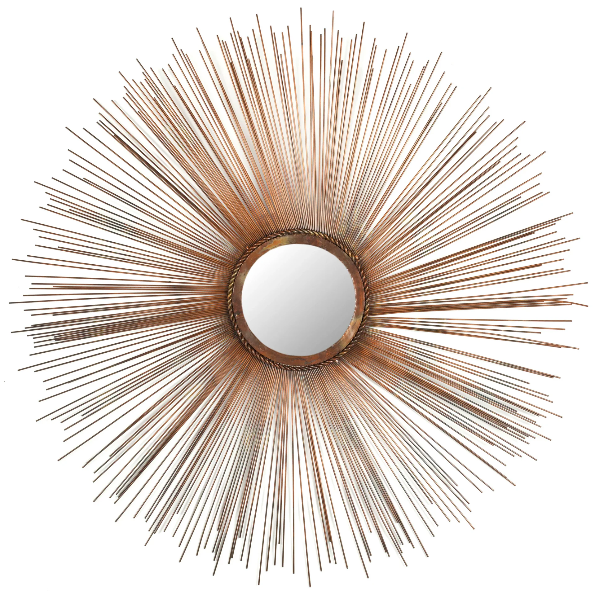 Sun Burst Mirror in Burnt Copper