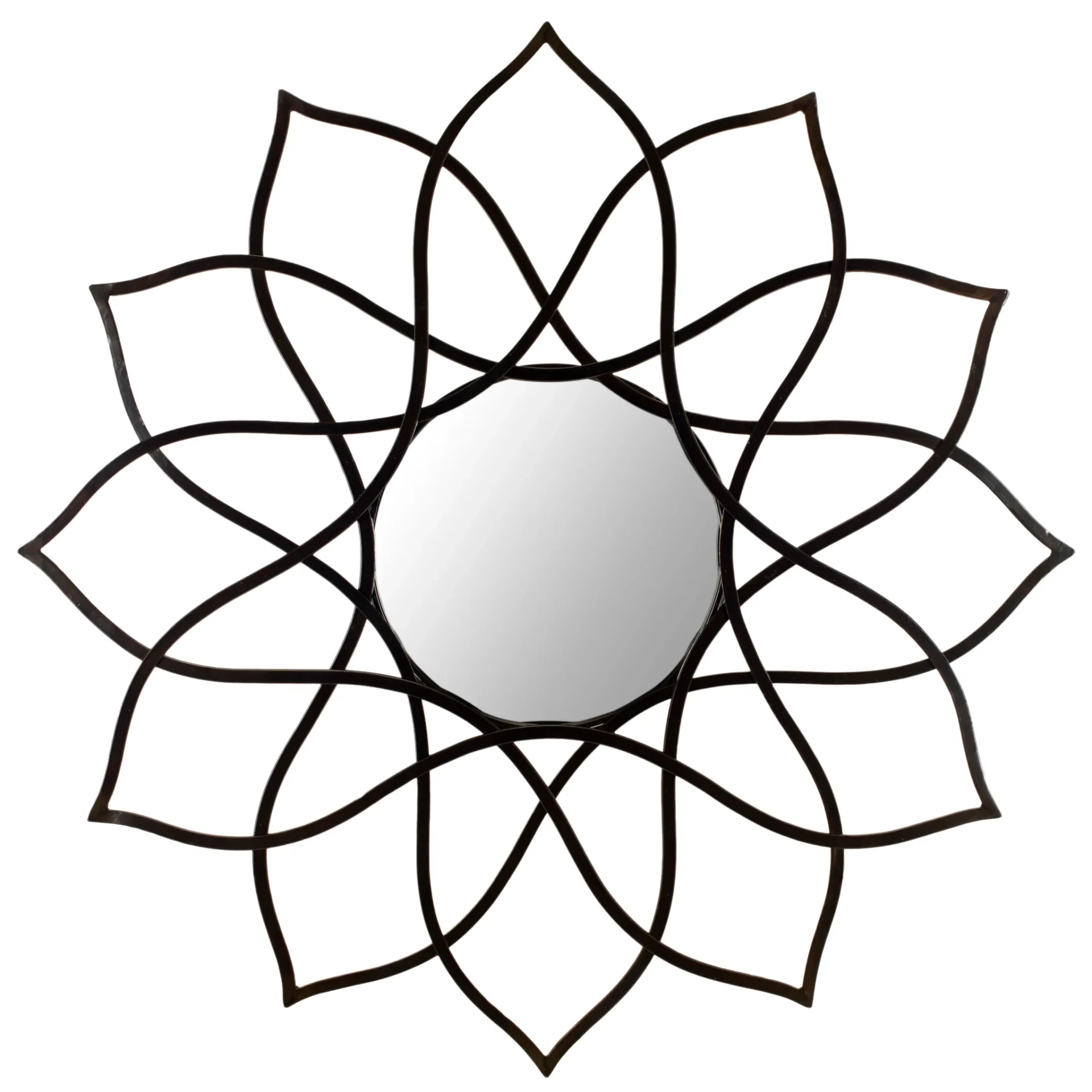 Flower Mirror in Coffee Bronze