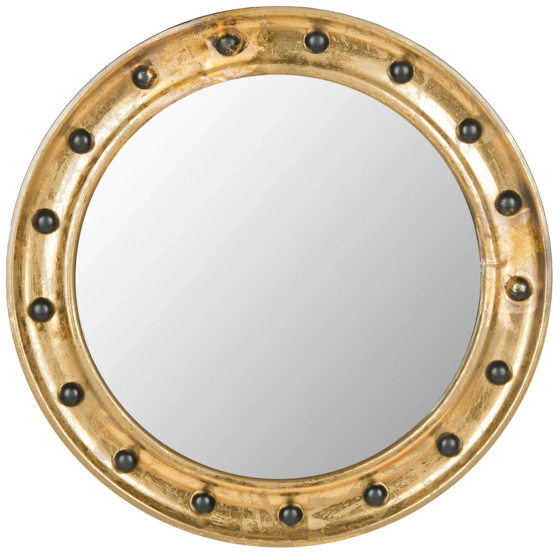 Mariner Porthole Mirror in Antique Gold