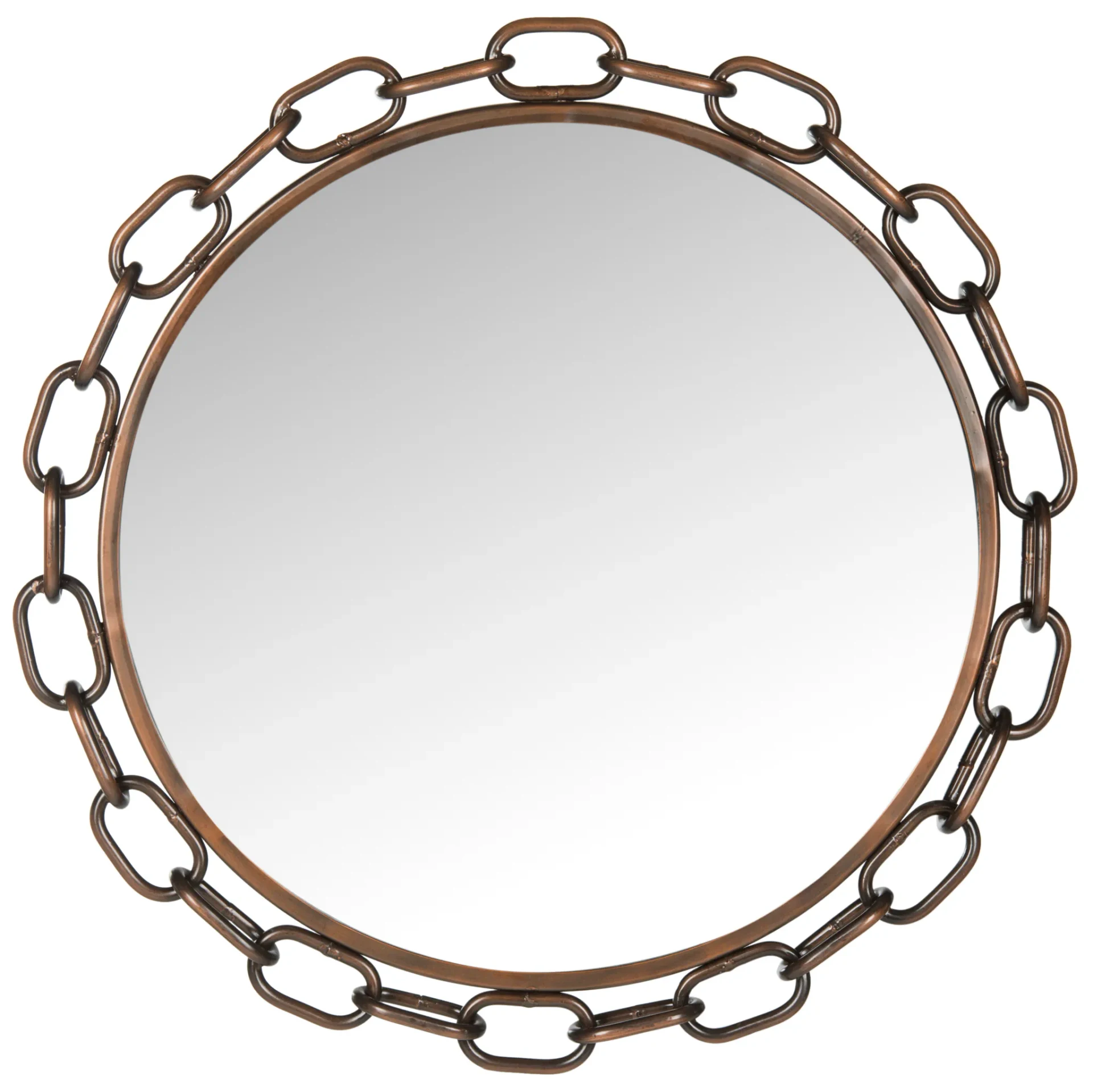 Atlantis Chain Link Mirror in Antique Copper