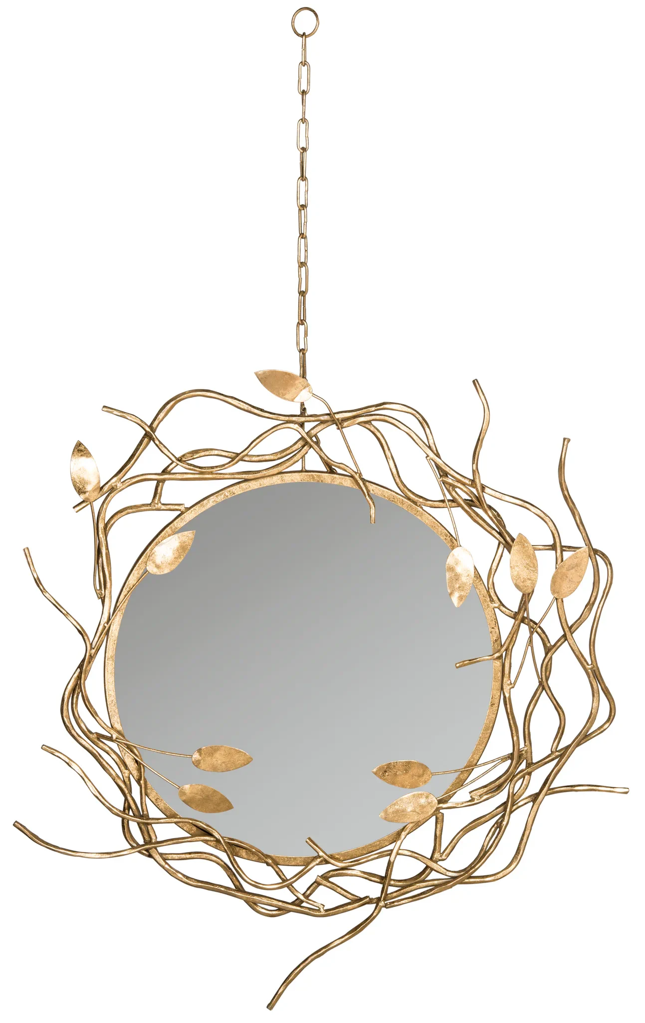 Gold Wreath Mirror in Antique Gold
