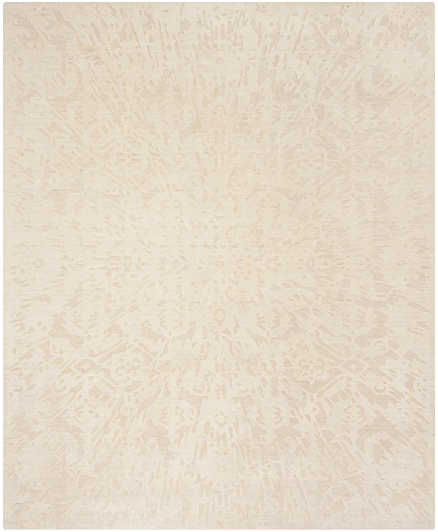 Mirage Radial Burst Hand-Loomed Rug in Beige