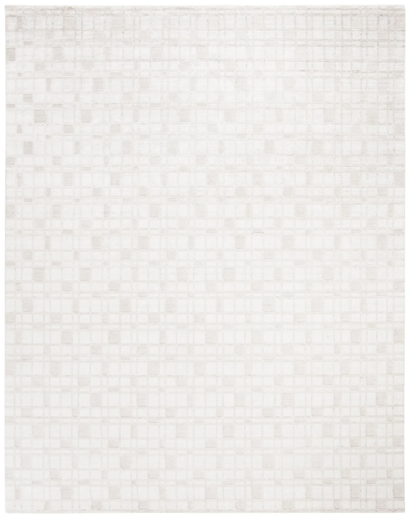 Mirage Grid Hand-Loomed Rug in Silver