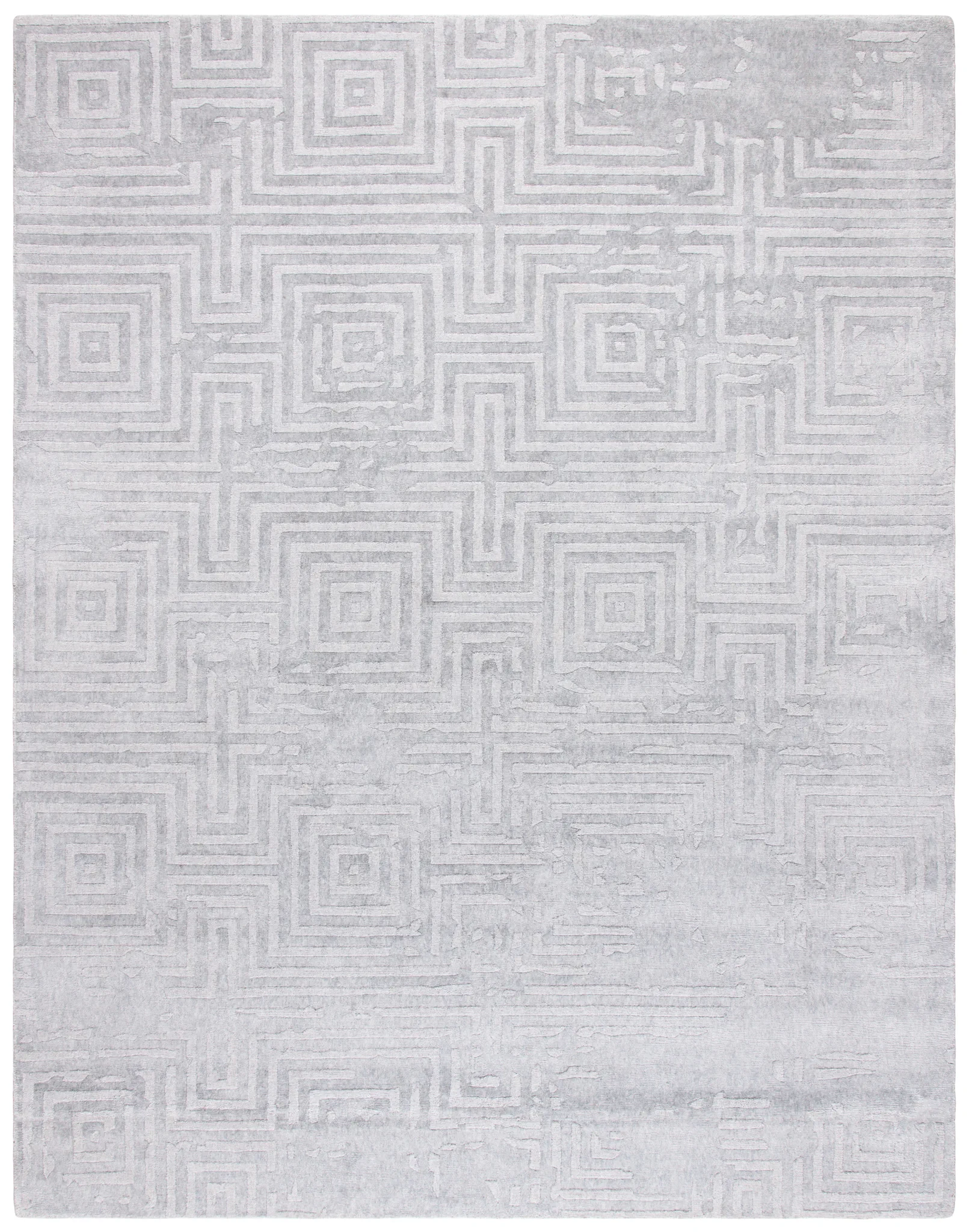 Mirage Maze Hand-Loomed Rug in Gray