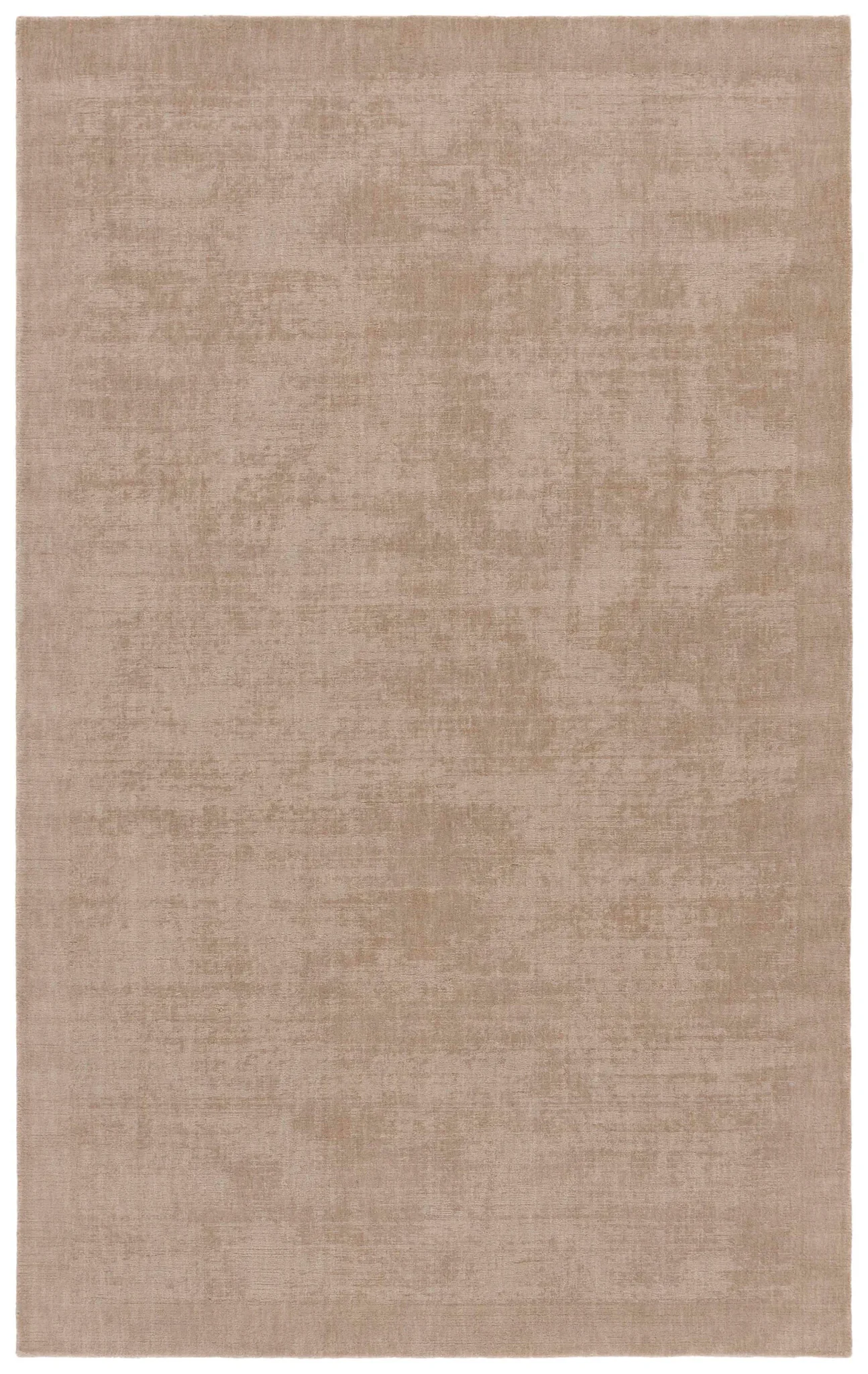 Mirage Bordered Solid Hand-Loomed Wool Rug in Beige