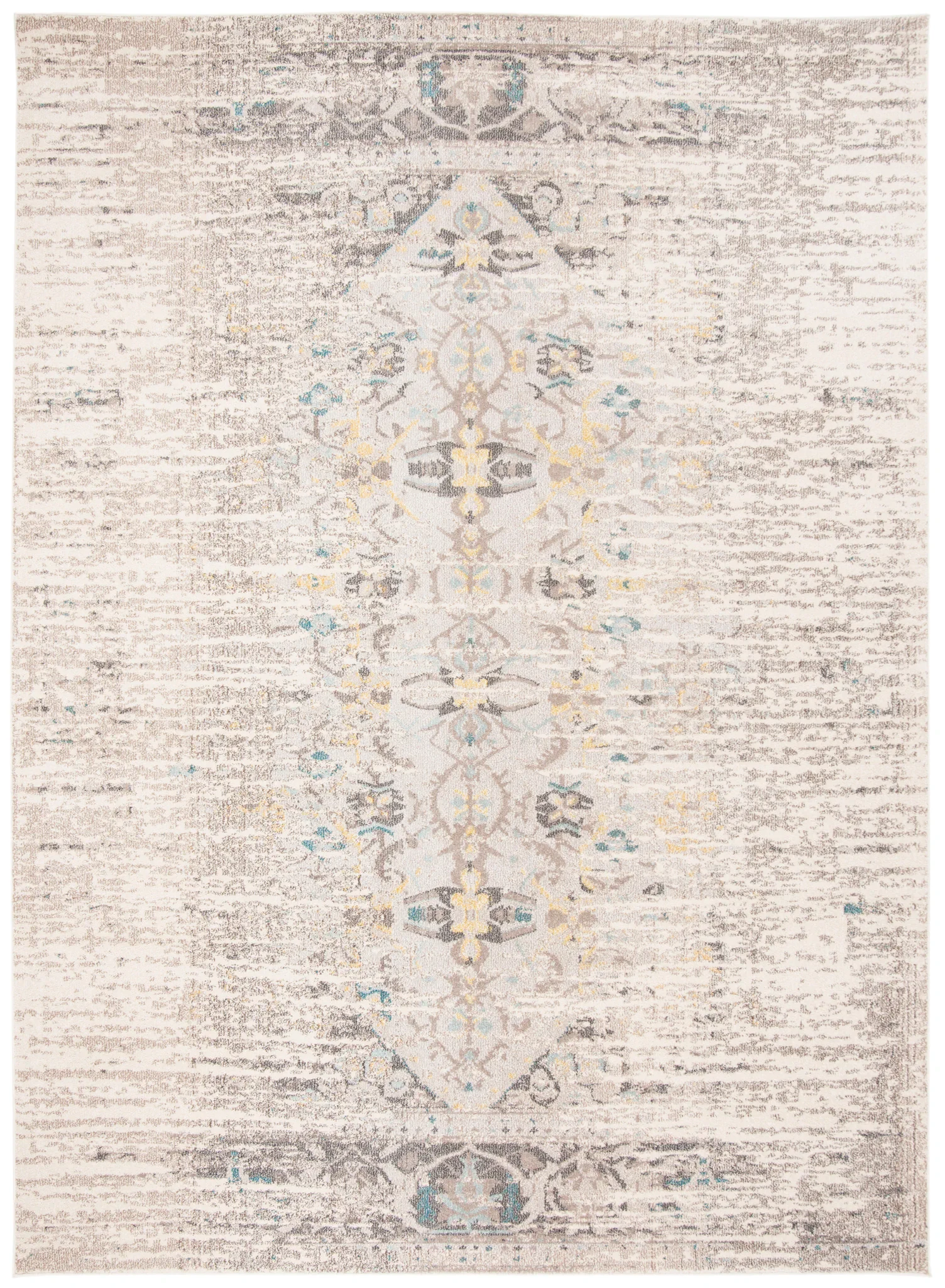 Monaco Medallion Rug in Gray / Multicolor