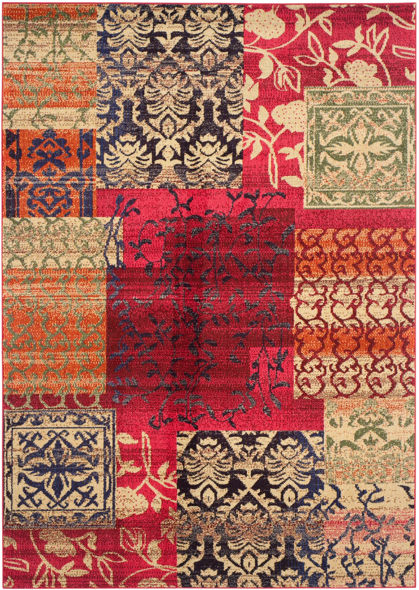 Monaco Patchwork Floral Rug in Multicolor