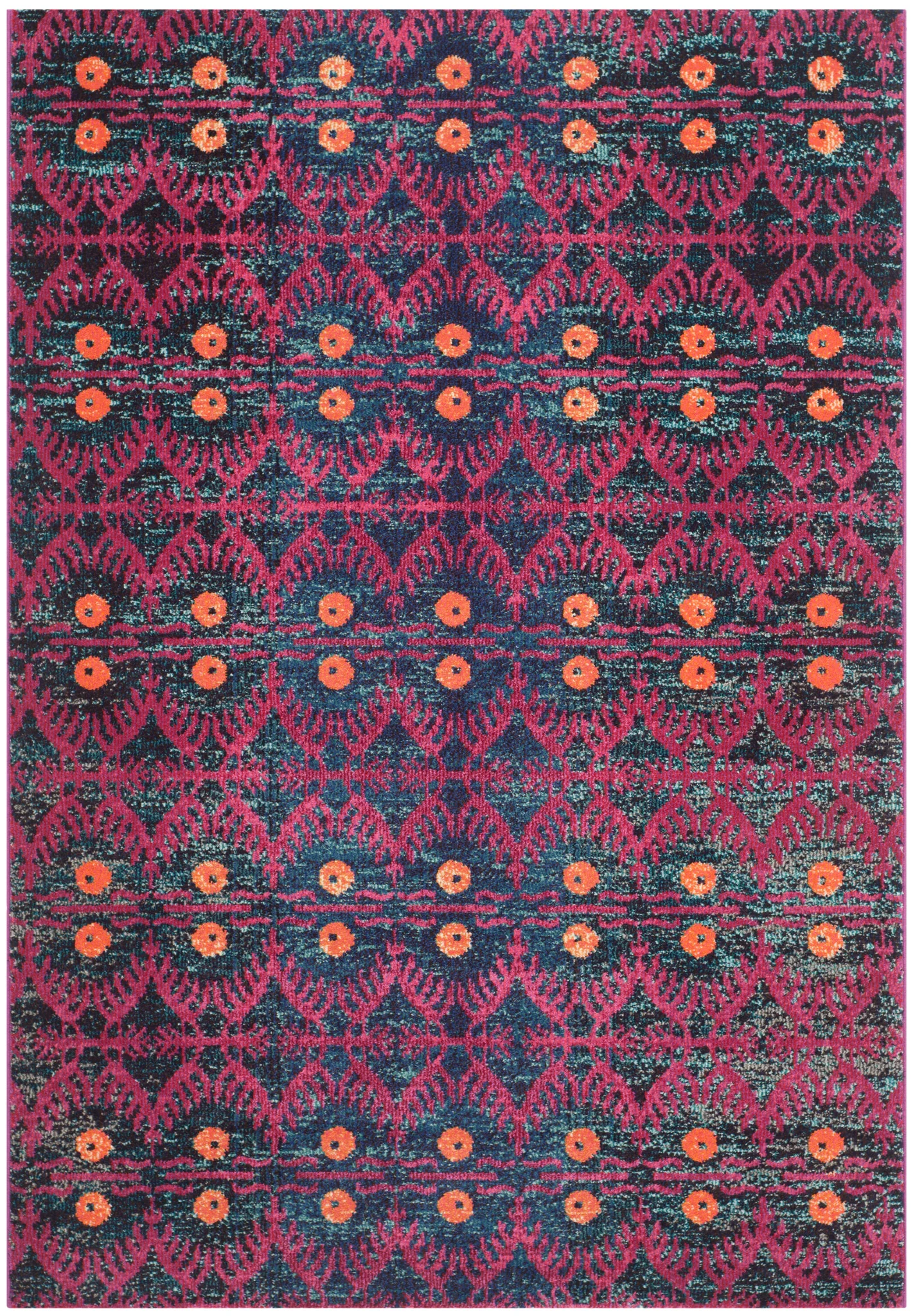 Monaco Tribal Diamond Rug in Pink / Multicolor