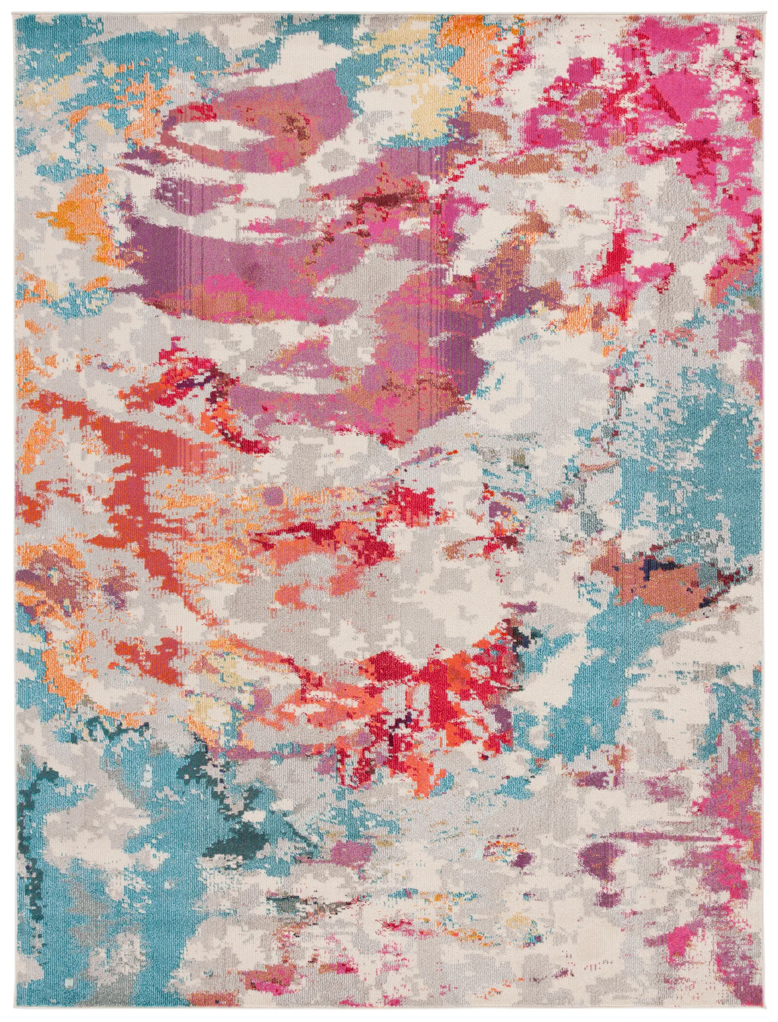 Monaco Painterly Abstract Rug in Gray / Multicolor