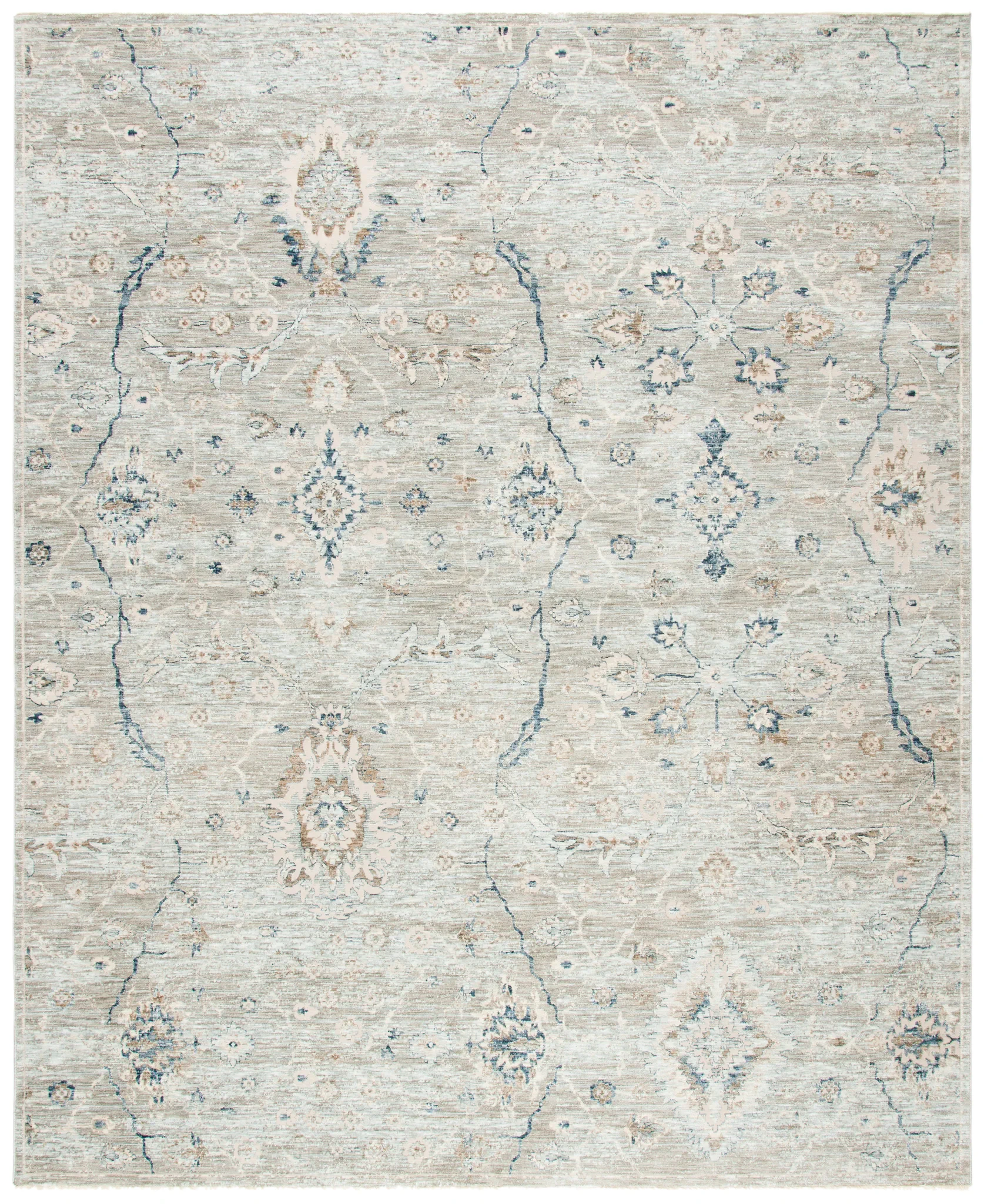 Moondust Distressed Allover Rug in Gray / Ivory