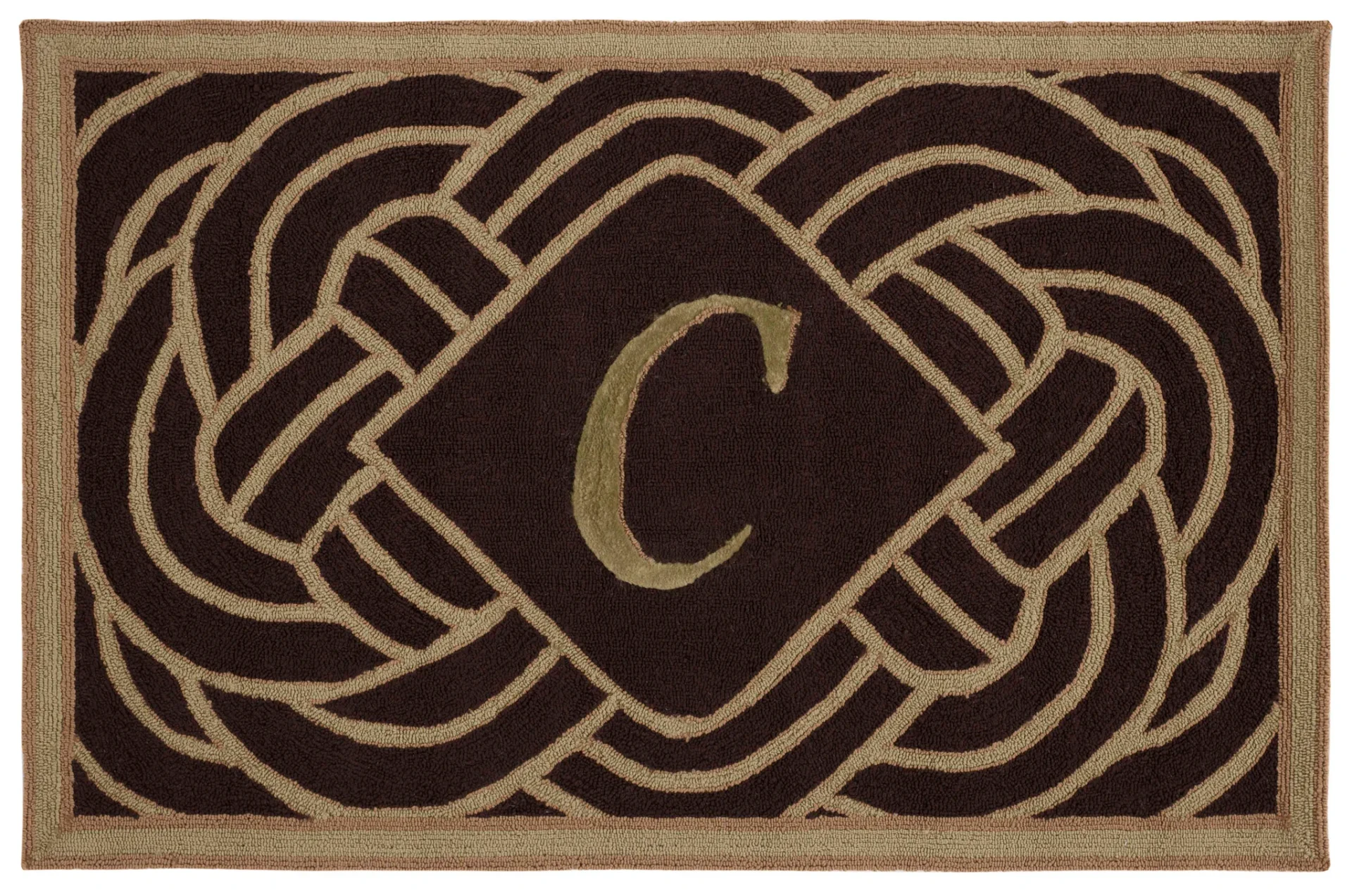 Monogram Knot Outdoor Rug in Chocolate