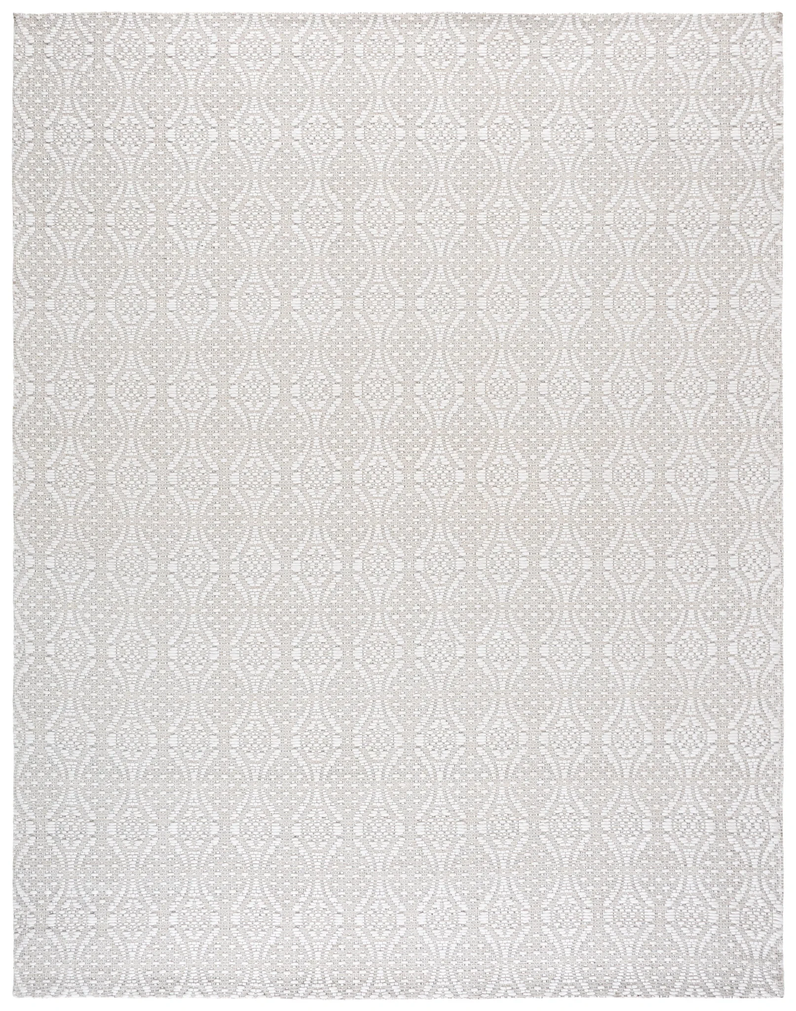 Marbella Interlocking Circles Hand-Woven Rug in Ivory