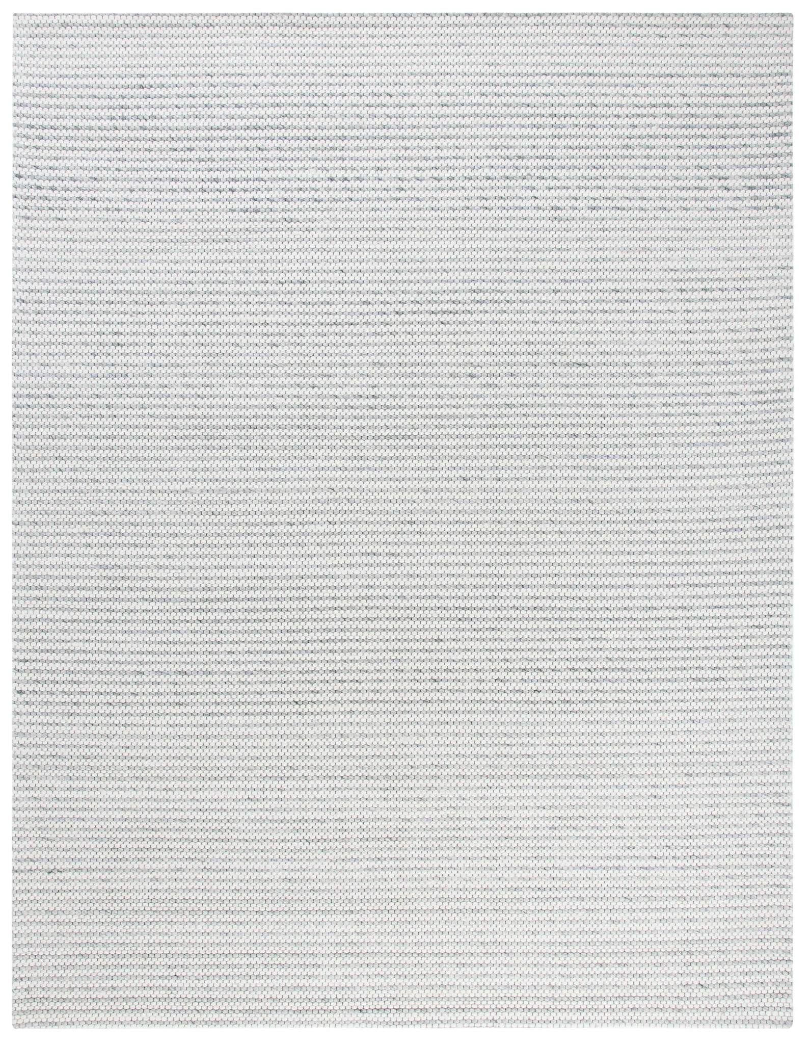 Marbella Textured Solid Flatweave Wool Rug in Light Gray / Ivory