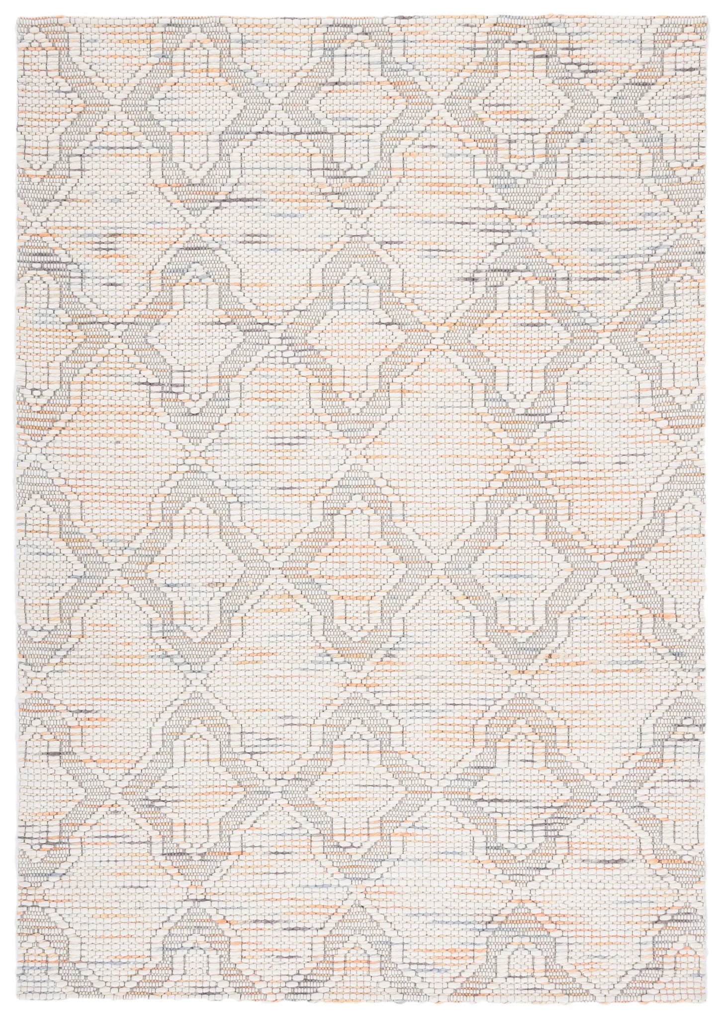 Marbella Ogee Trellis Hand-Loomed Rug in Ivory / Orange