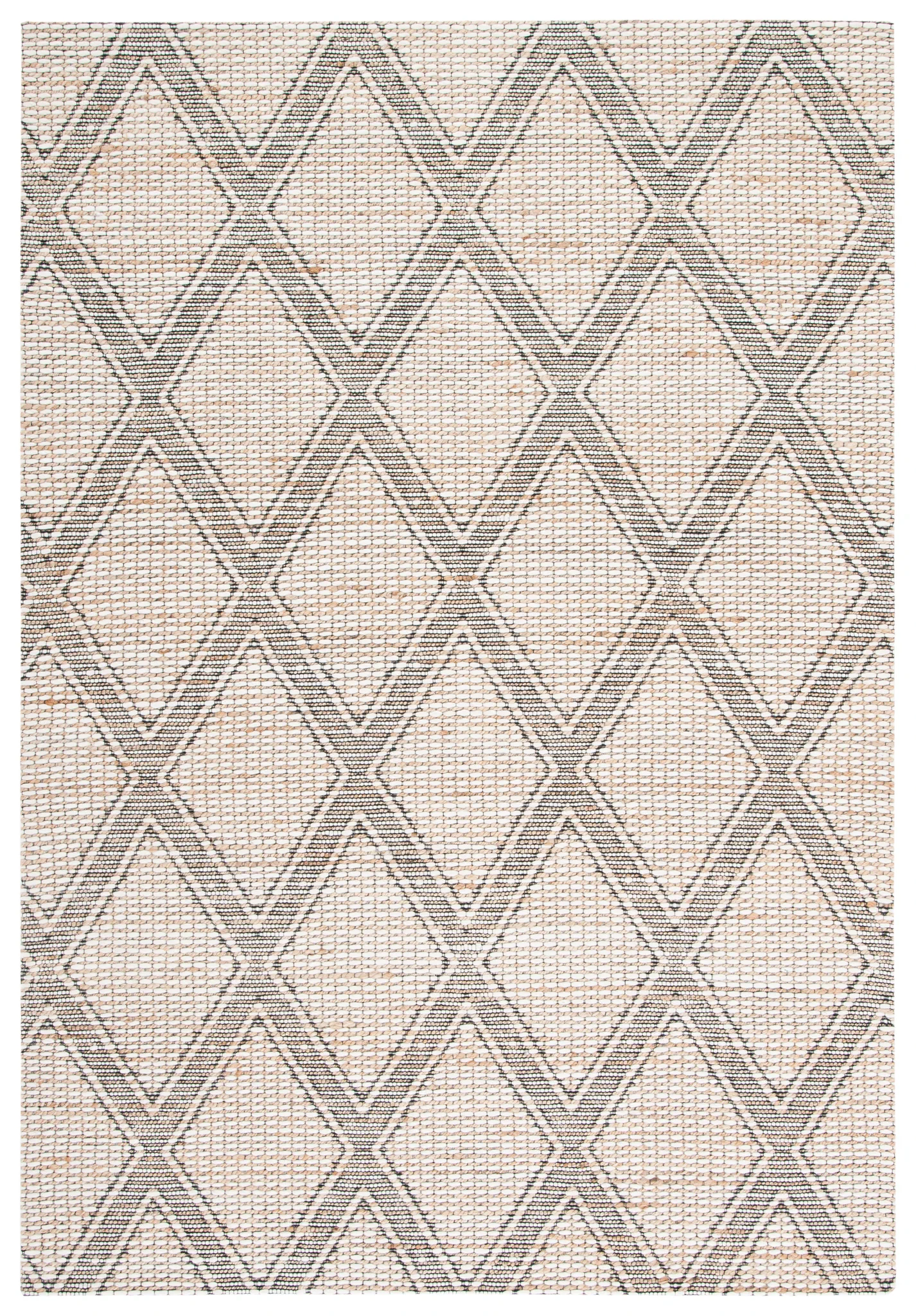 Marbella Modern Trellis Hand-Loomed Rug in Natural / Ivory
