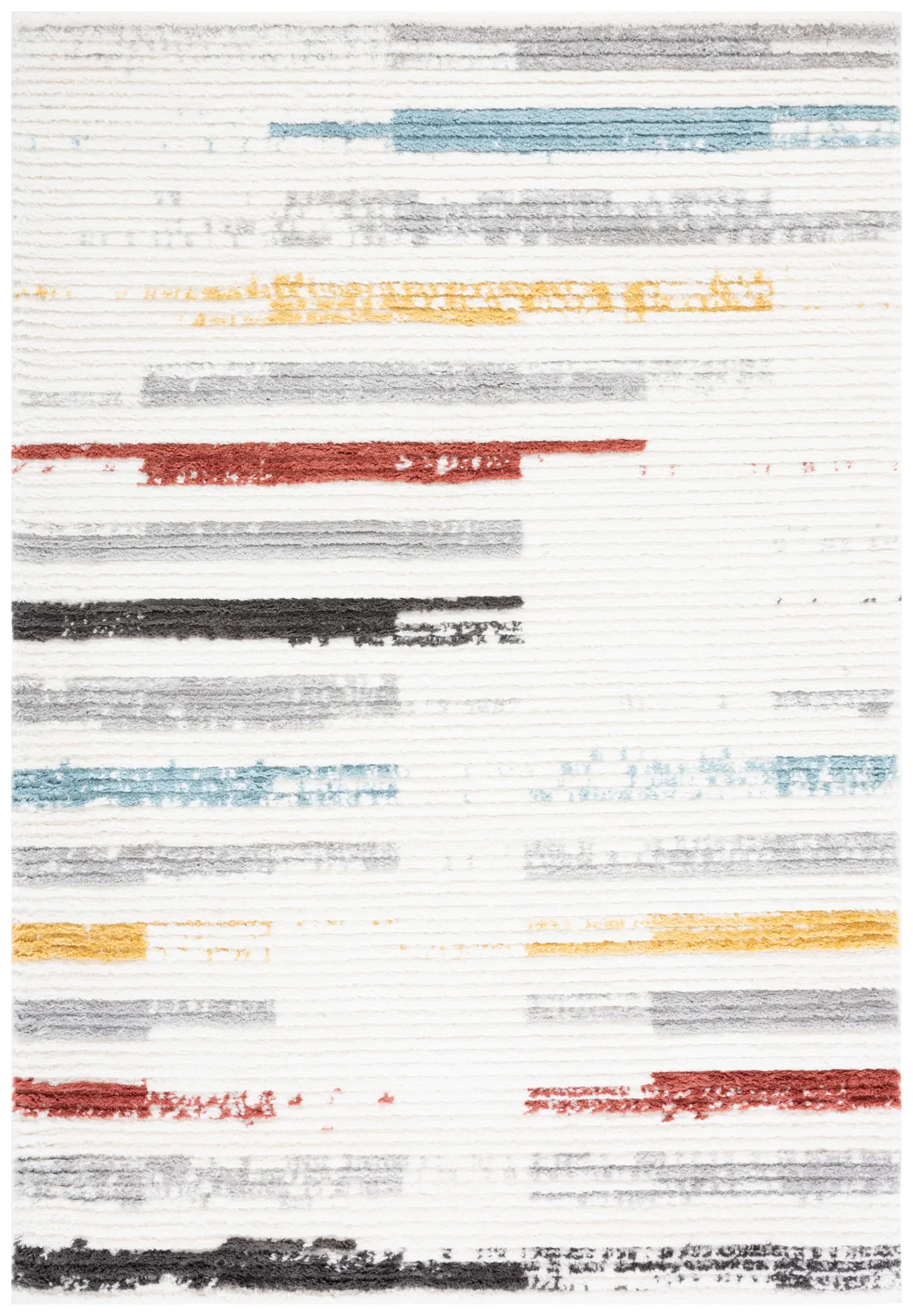 Marrakesh Dashed Stripe Rug in Ivory / Gray