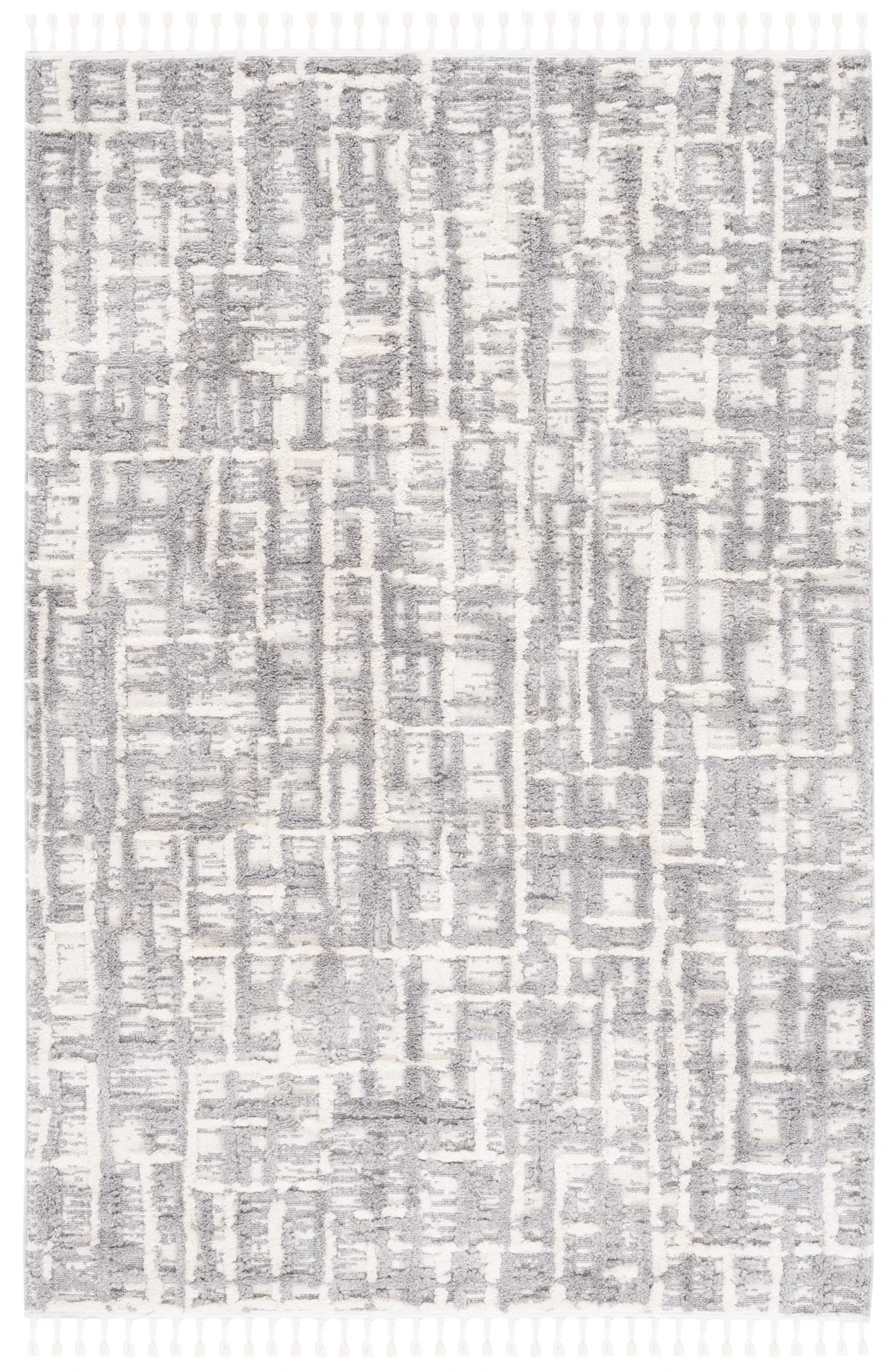 Marrakesh Abstract Grid Rug in Ivory / Dark Gray