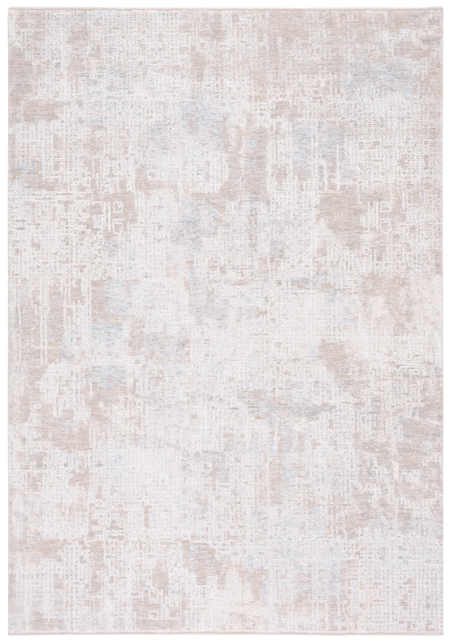 Marmara Abstract Grid Rug in Gray / Beige Blue