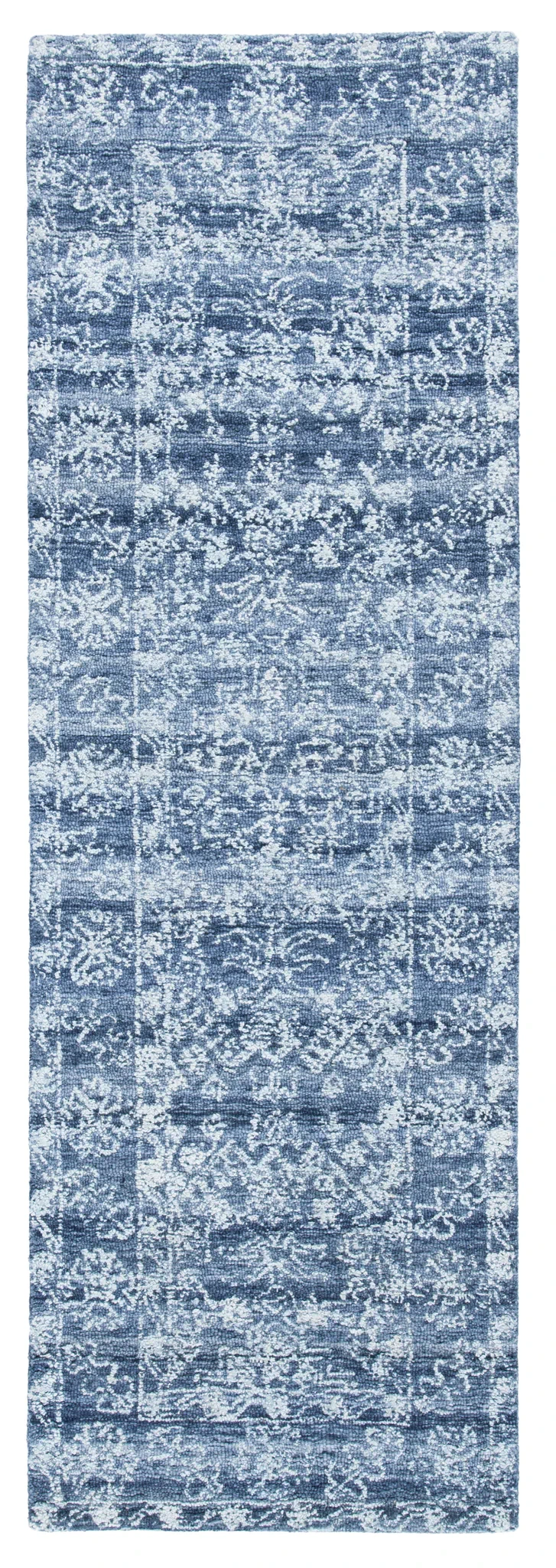 Marquee Framed Medallion Hand-Tufted Rug in Navy