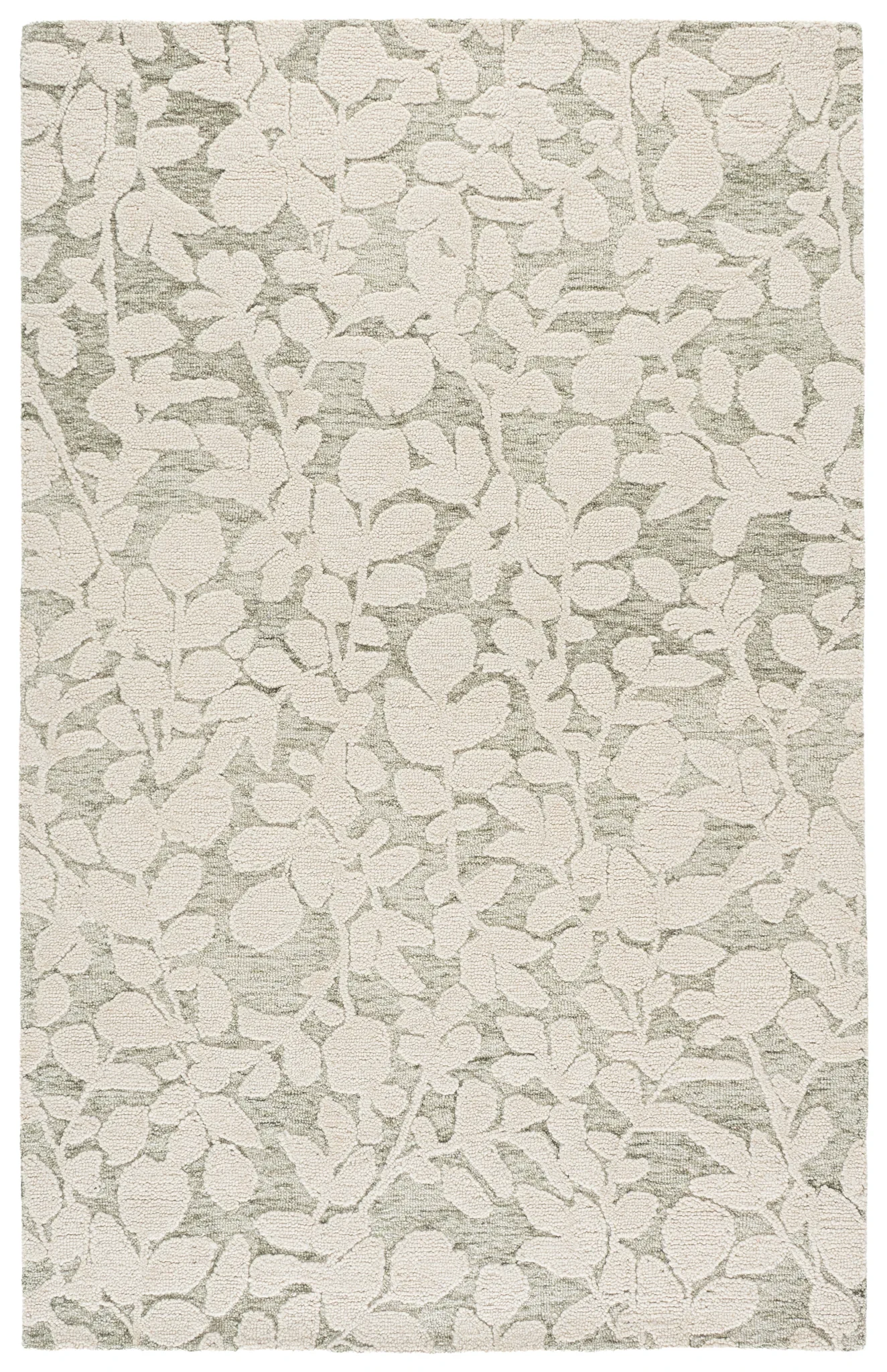 Marquee Transitional Leaf Hand-Tufted Wool Rug in Green / Ivory