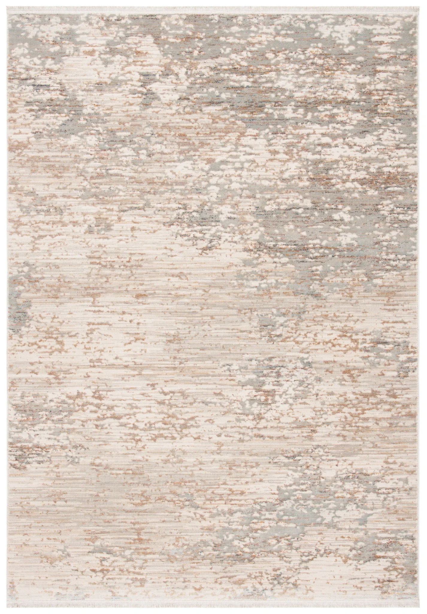 Marvel Striated Abstract Rug in Beige / Gold