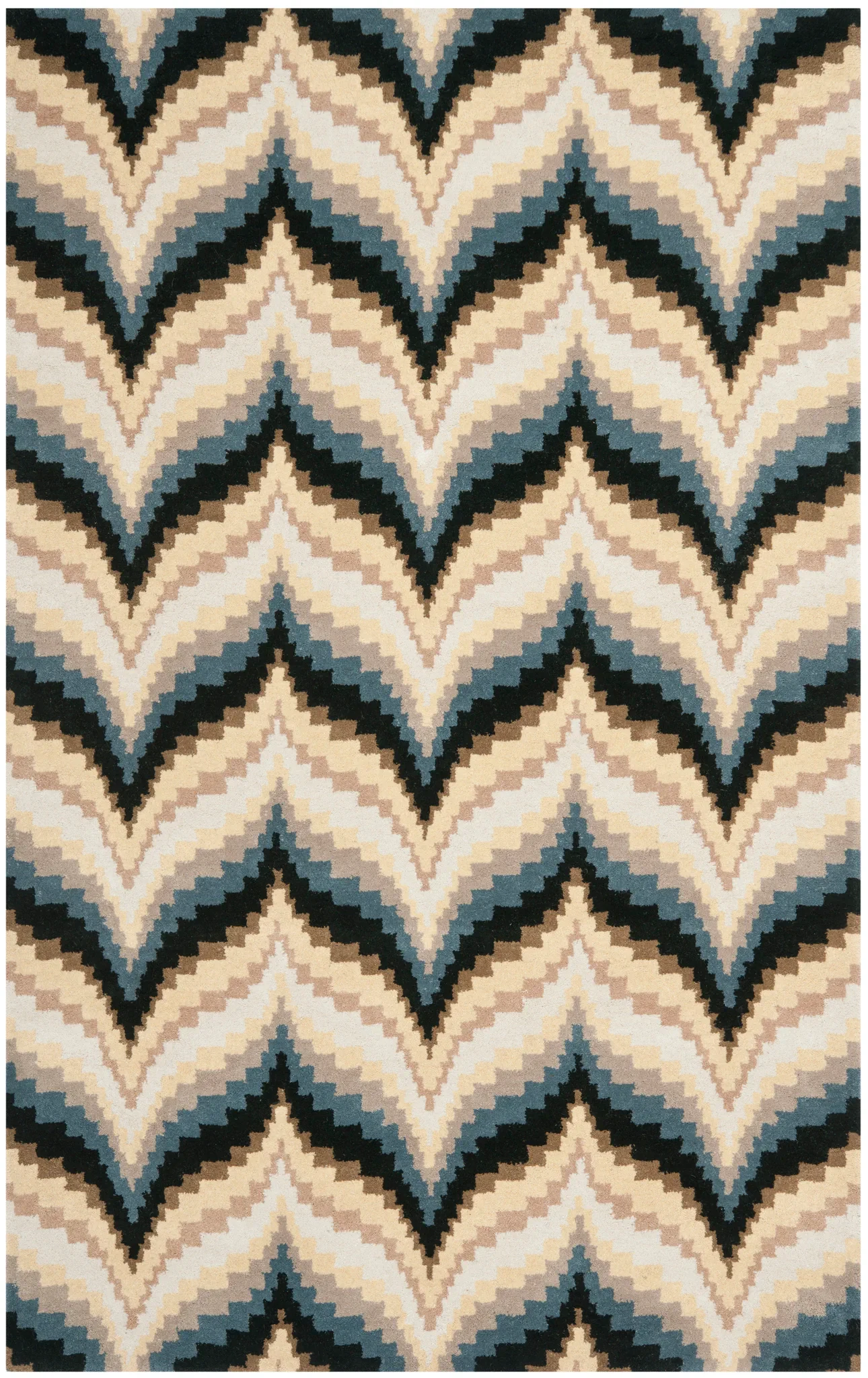 Martha Stewart Wildfire Hand-Tufted Wool Outdoor Rug in Mariner