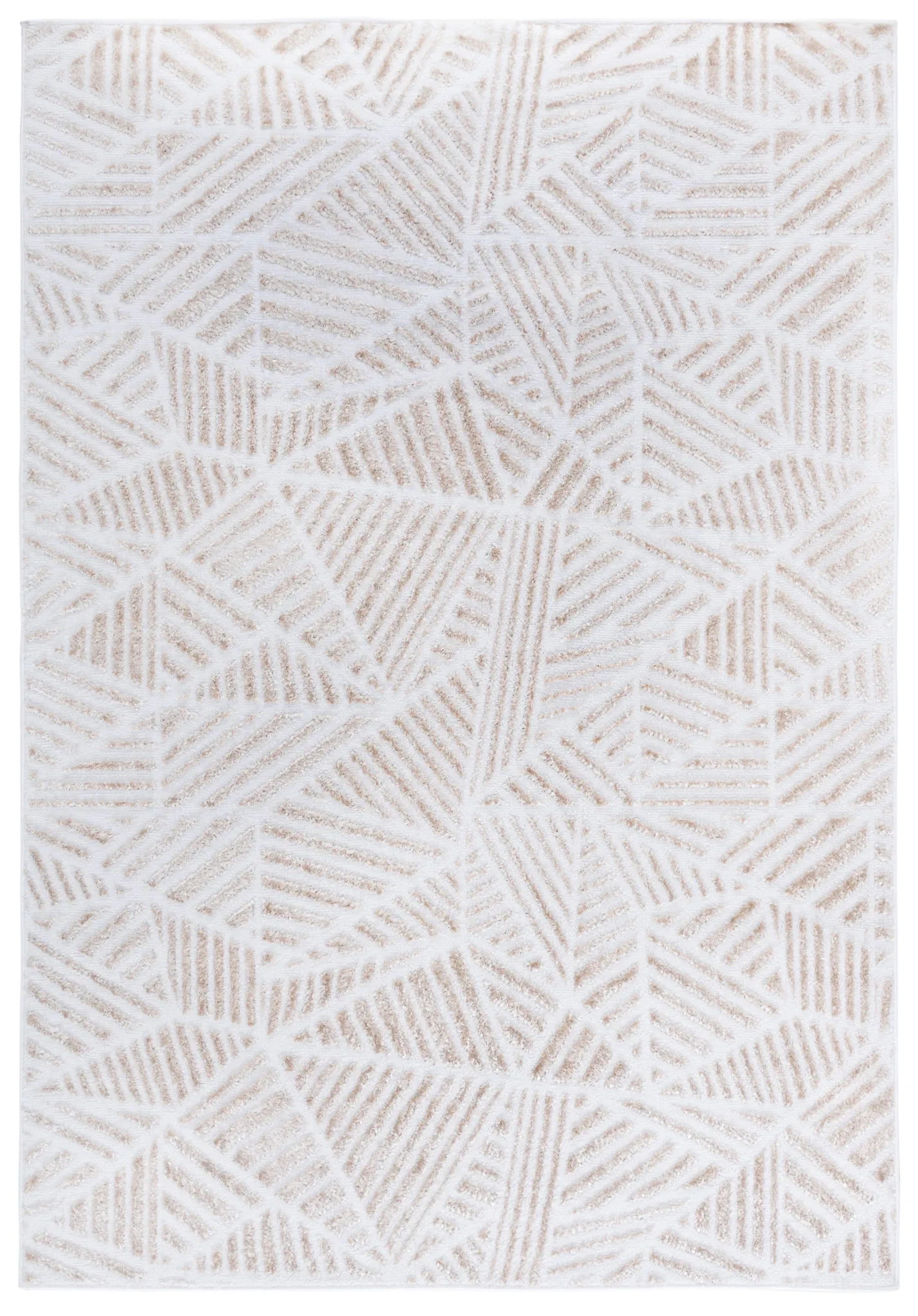 Maya Linear Geometric Rug in Ivory / Beige