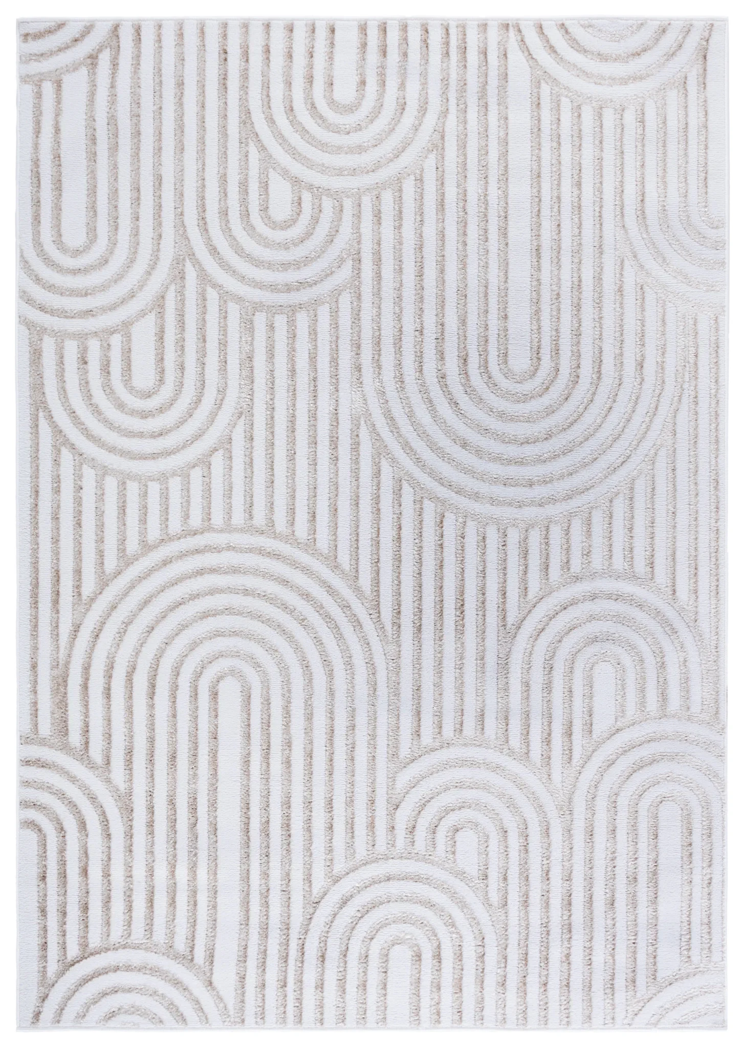 Maya Linear Arch Rug in Ivory