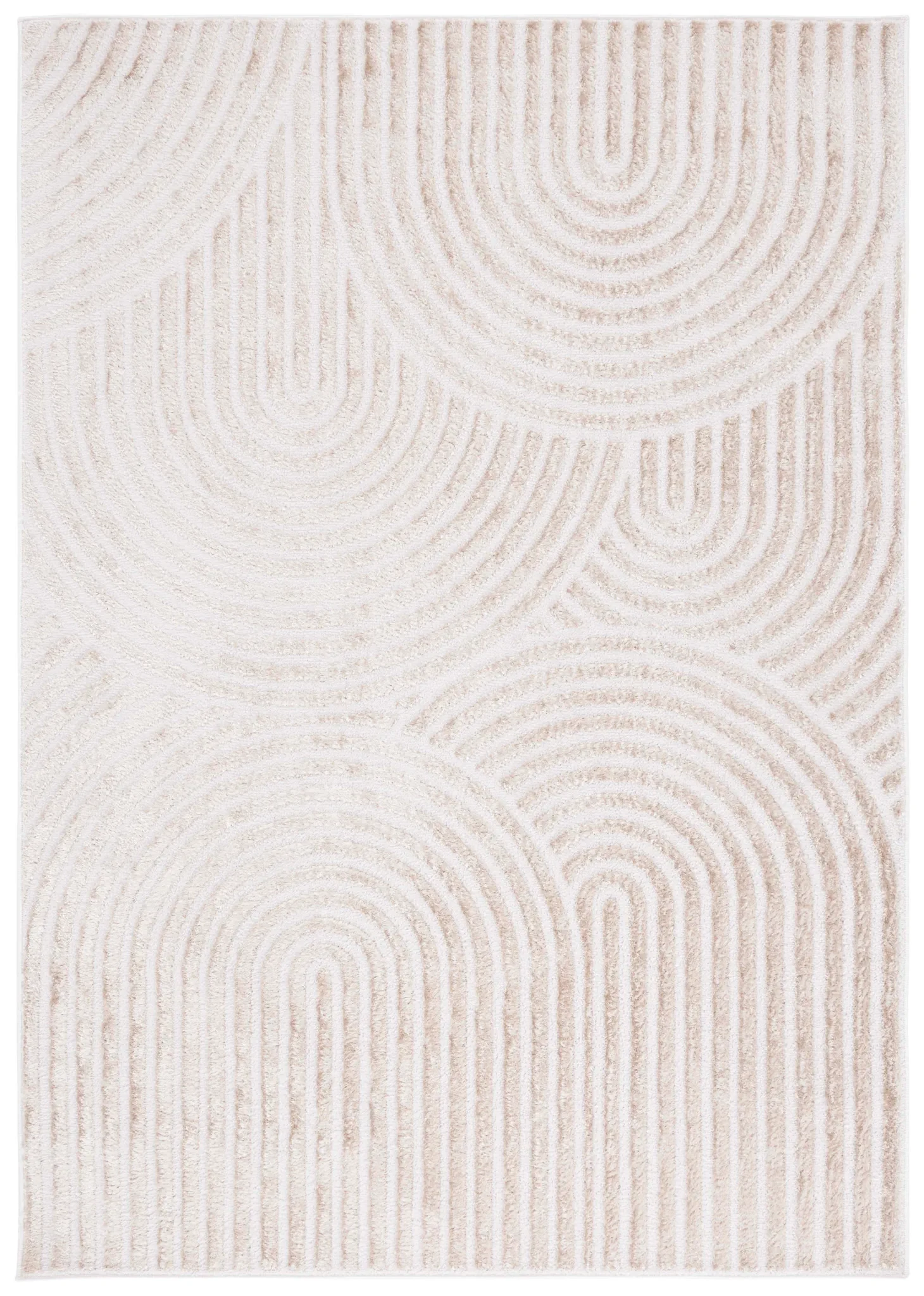 Maya Overlapping Arch Rug in Taupe / Ivory